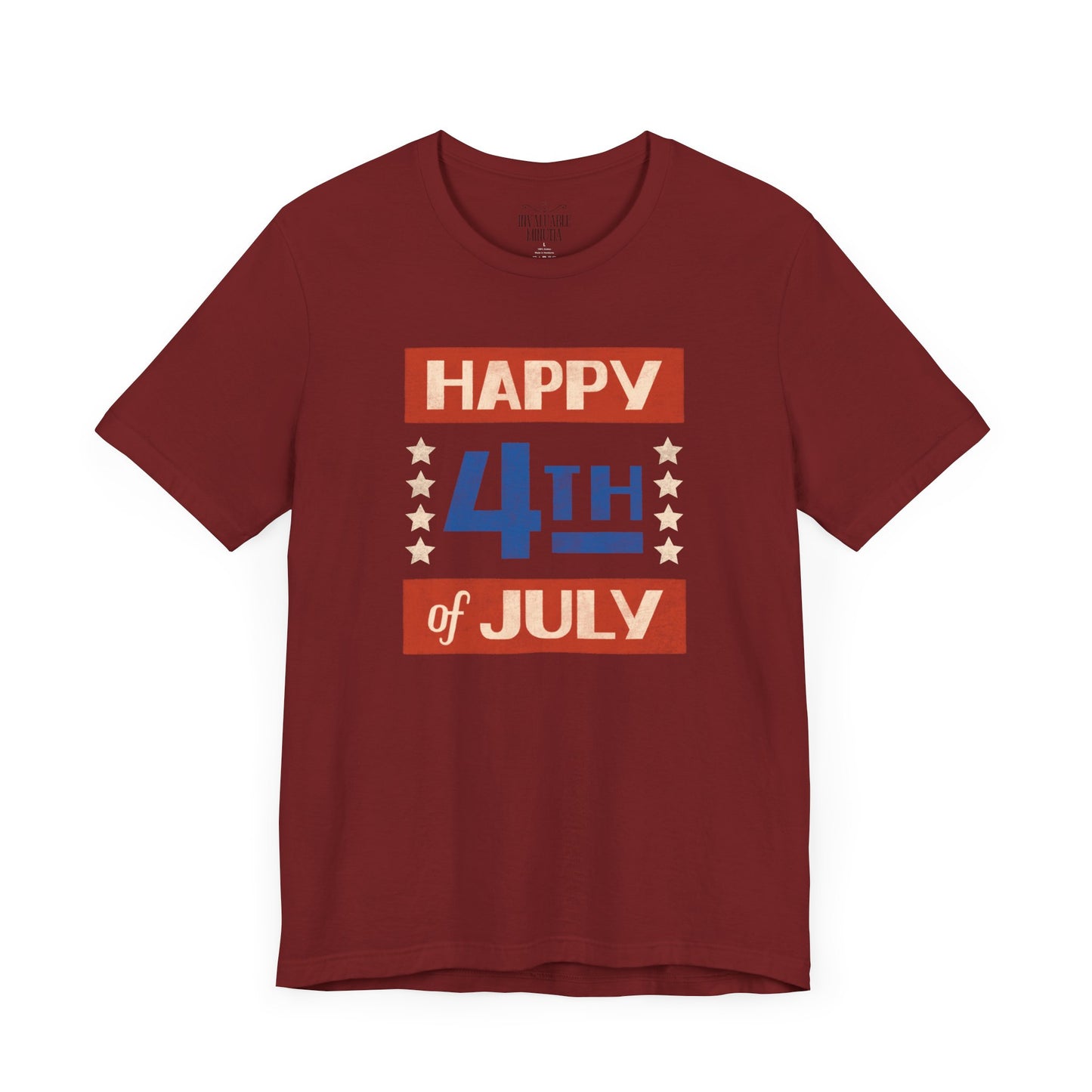 Happy 4th / Land of the Free Tee – Dual-Sided Print – Unisex Bella + Canvas Jersey T-Shirt