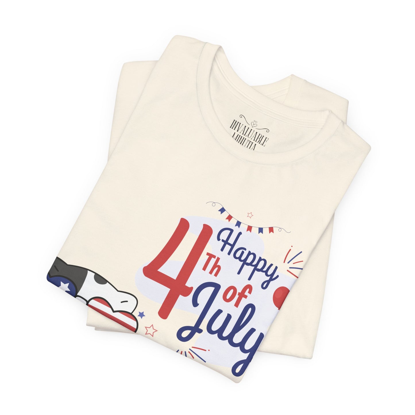 Patriotic Party Cat Tee – Happy 4th of July – Unisex Bella+Canvas Jersey Tee - 4th of July Tee