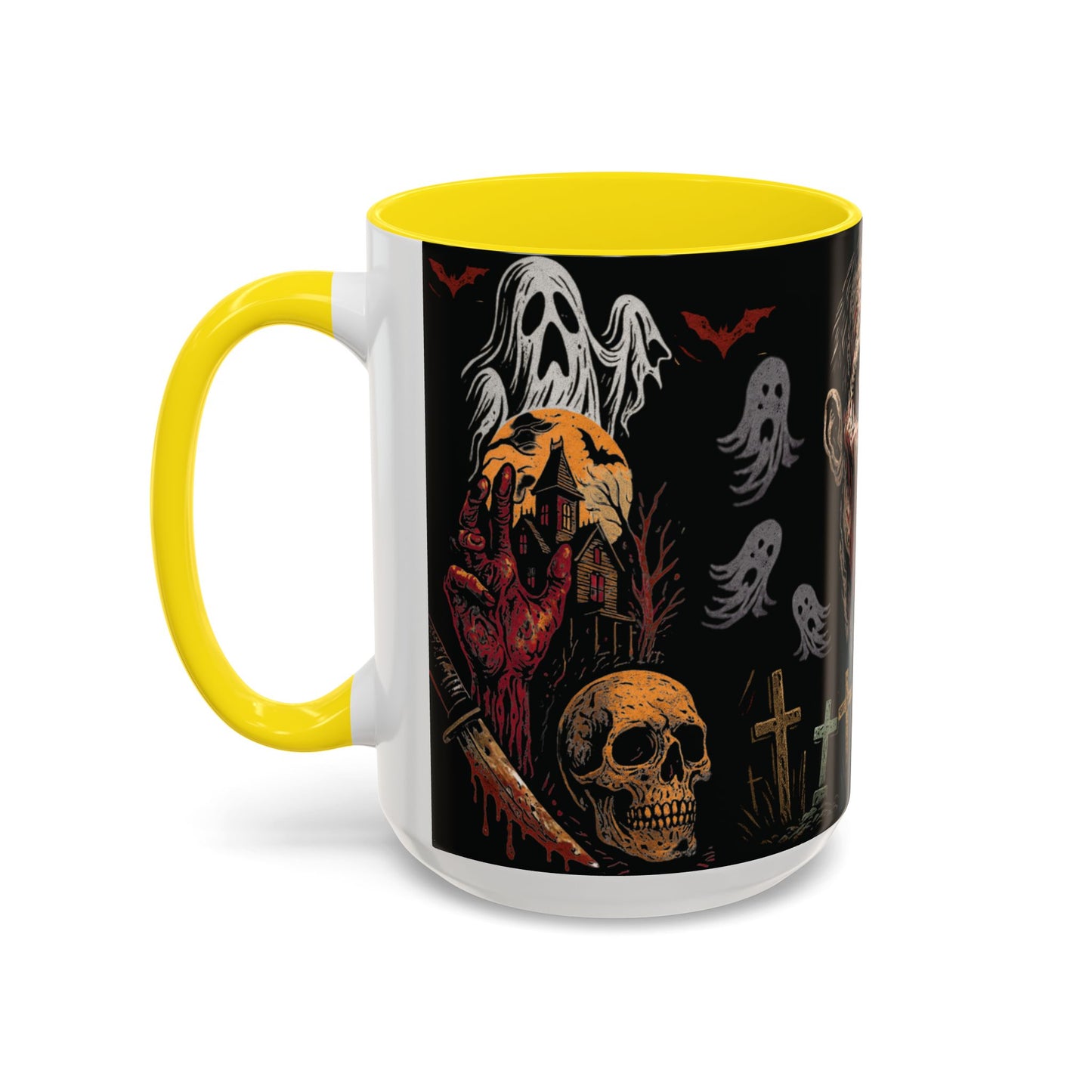 Horror Coffee Mug – Zombie Graveyard Halloween Design – 11oz & 15oz Ceramic – Creepy Goth Kitchen Decor