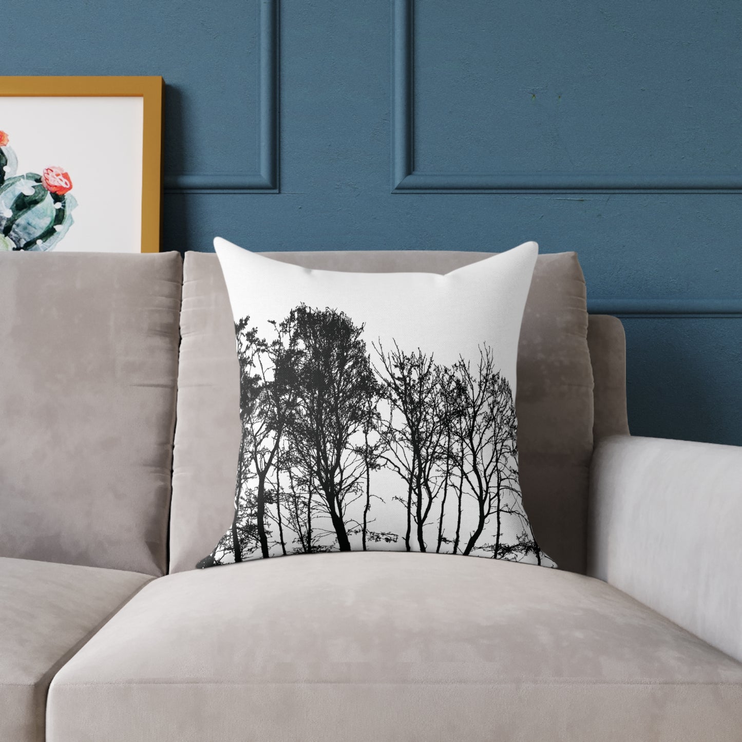 Dead Calm Treeline Silhouette Pillow β Stark Nature Accent for Lovers of the Bare & Bold - Canvas Throw Pillow