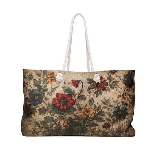 Vintage Botanical Weekender Tote Bag