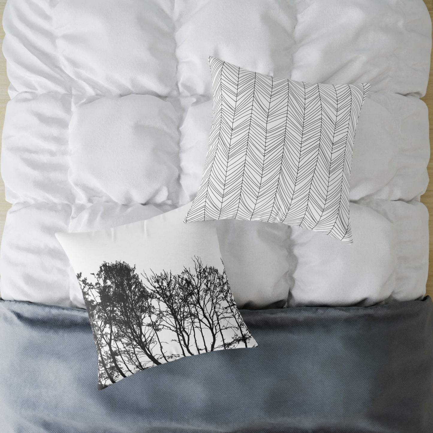 Dead Calm Treeline Silhouette Pillow β Stark Nature Accent for Lovers of the Bare & Bold - Canvas Throw Pillow