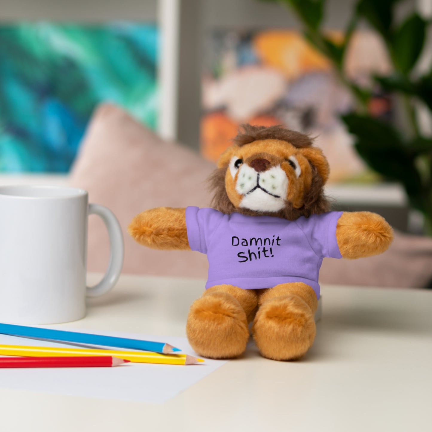 8" Funny Stuffed Animal Gift for Adults, Cute Plush Toy, Humor Bear, Sarcastic Gifts, Quirky Decor, Comfort Toy with Quote