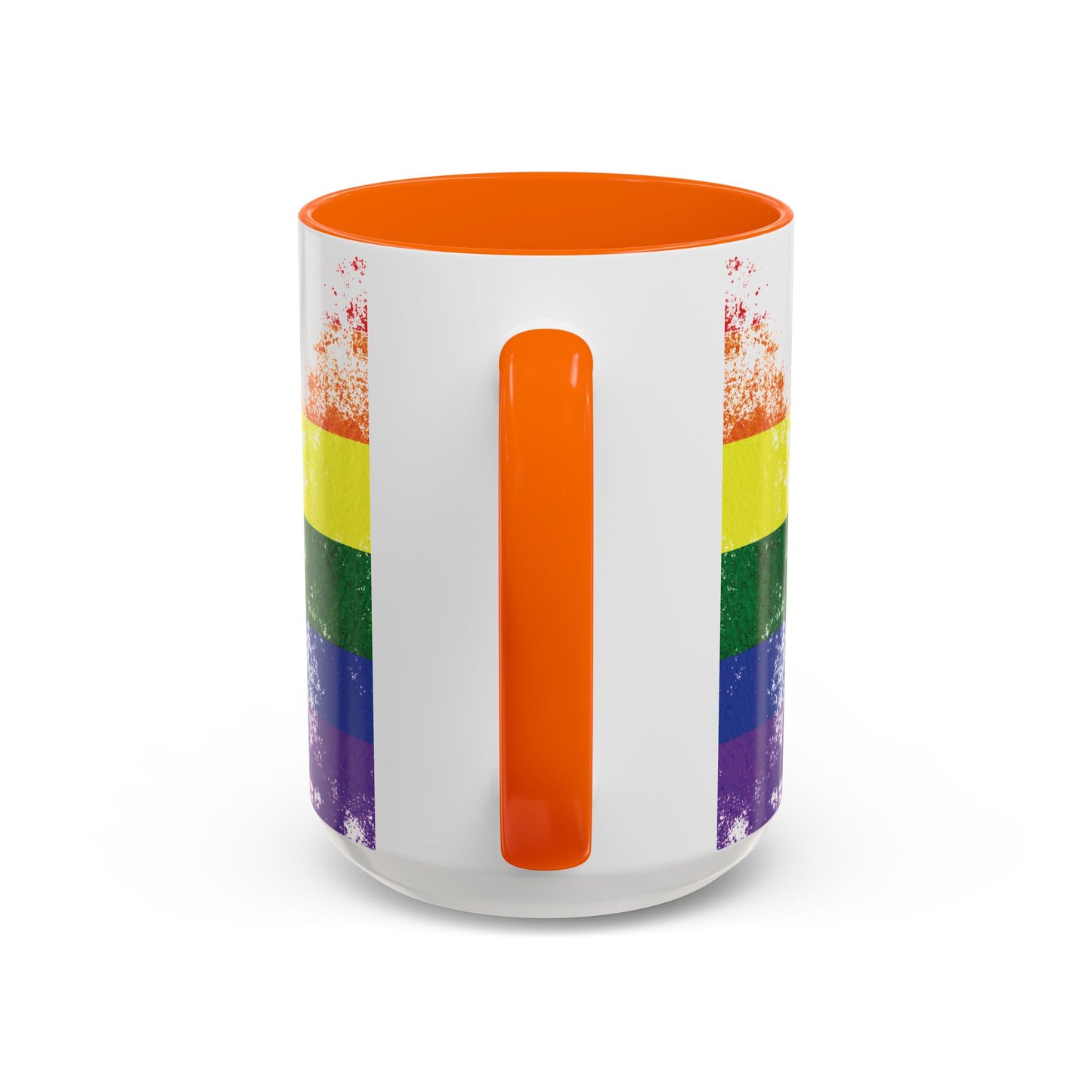 Handprint Heart Pride Mug | Rainbow Splash Ceramic Cup | 11oz & 15oz