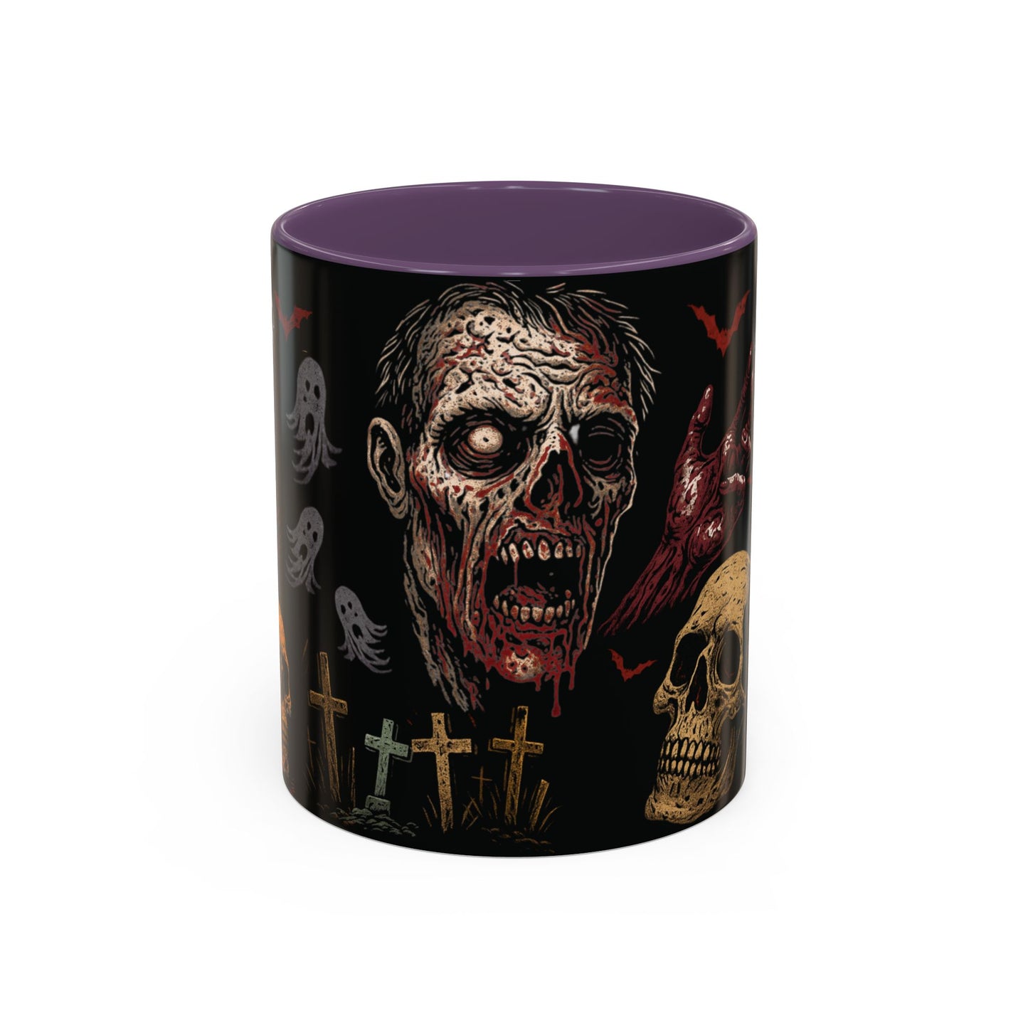 Horror Coffee Mug – Zombie Graveyard Halloween Design – 11oz & 15oz Ceramic – Creepy Goth Kitchen Decor