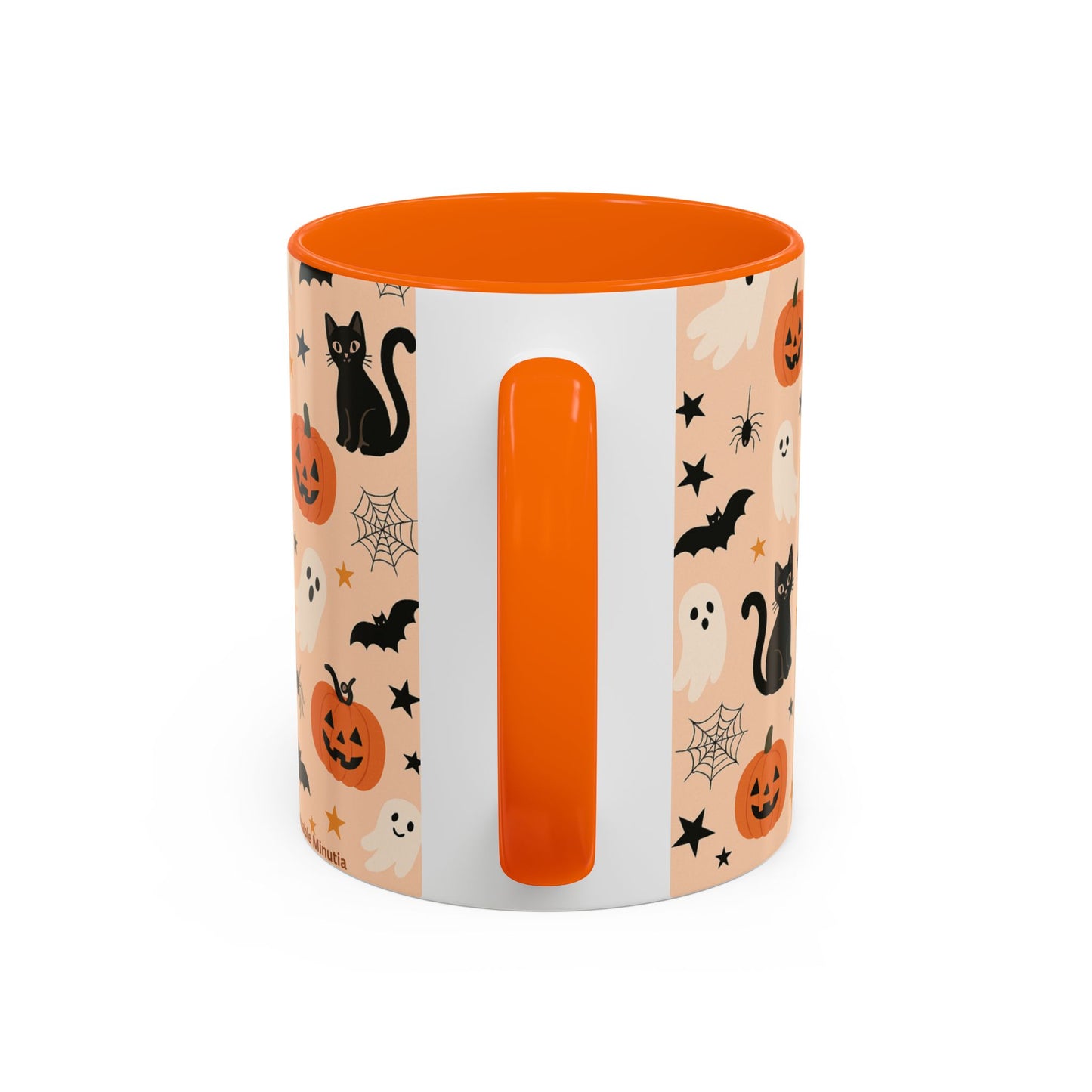 Halloween Color Accent Mug β Ghosts, Pumpkins & Black Cats, Fall Coffee Cup (11oz & 15oz) β Boutique Spooky Season Drinkware