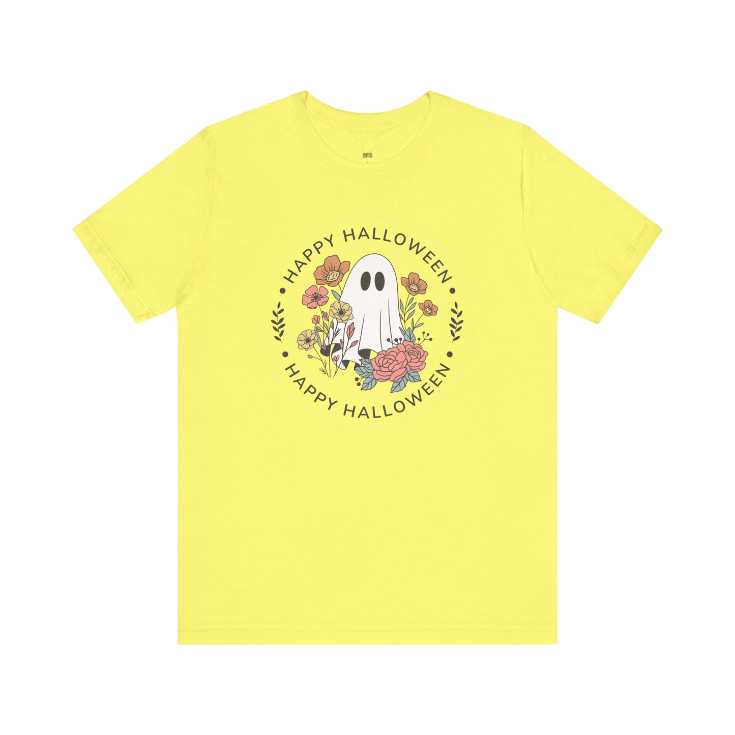 Happy Halloween Floral Ghost Tee – Bella+Canvas 3001
