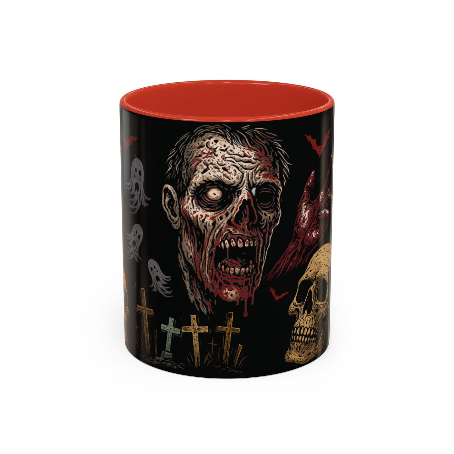 Horror Coffee Mug – Zombie Graveyard Halloween Design – 11oz & 15oz Ceramic – Creepy Goth Kitchen Decor