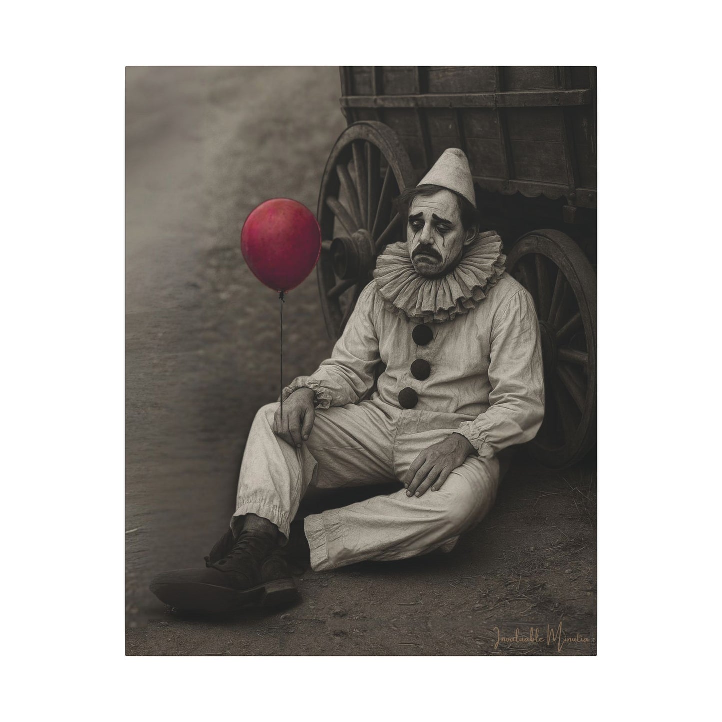 The Clown – Matte Canvas Print (Gallery-Wrapped) 0.75" – Vintage Circus-Inspired Canvas Wall Art