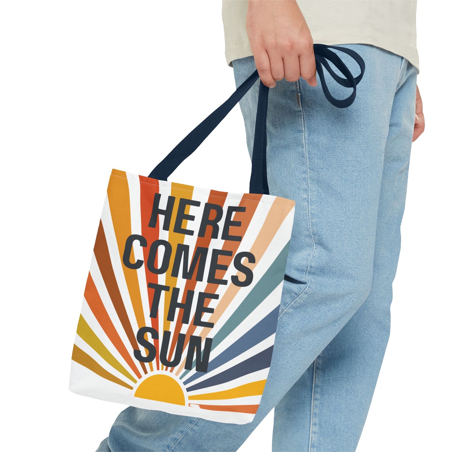Here Comes the Sun β Retro Sunburst Tote Bag
