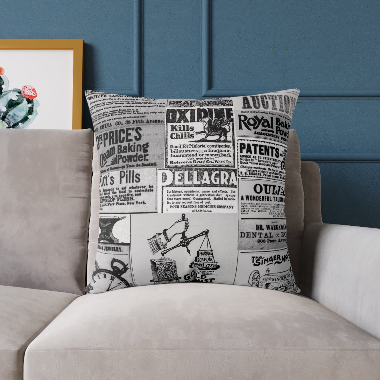 Occult Americana β Vintage Ads Collage Art - CanvasThrow Pillow