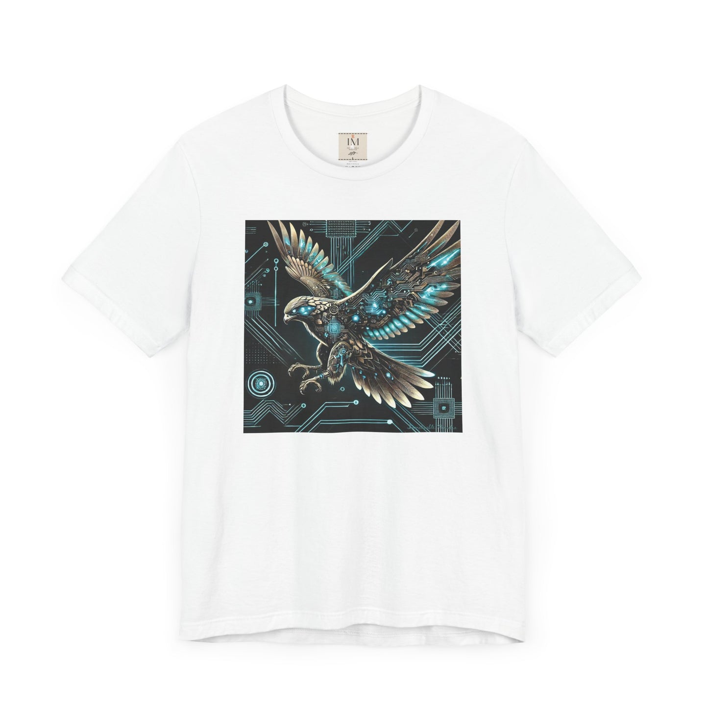 Futuristic Falcon Tech Tee - Unisex Short Sleeve Jersey Shirt - Cyber Falcon