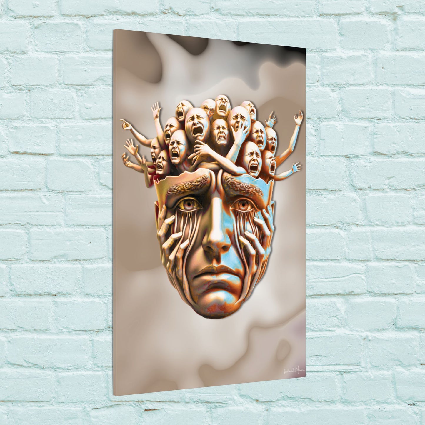 "Known." – Emotional Expressionism Stretched Vertical Canvas Wall Art - ADHD, Anxiety, Depression Reflection