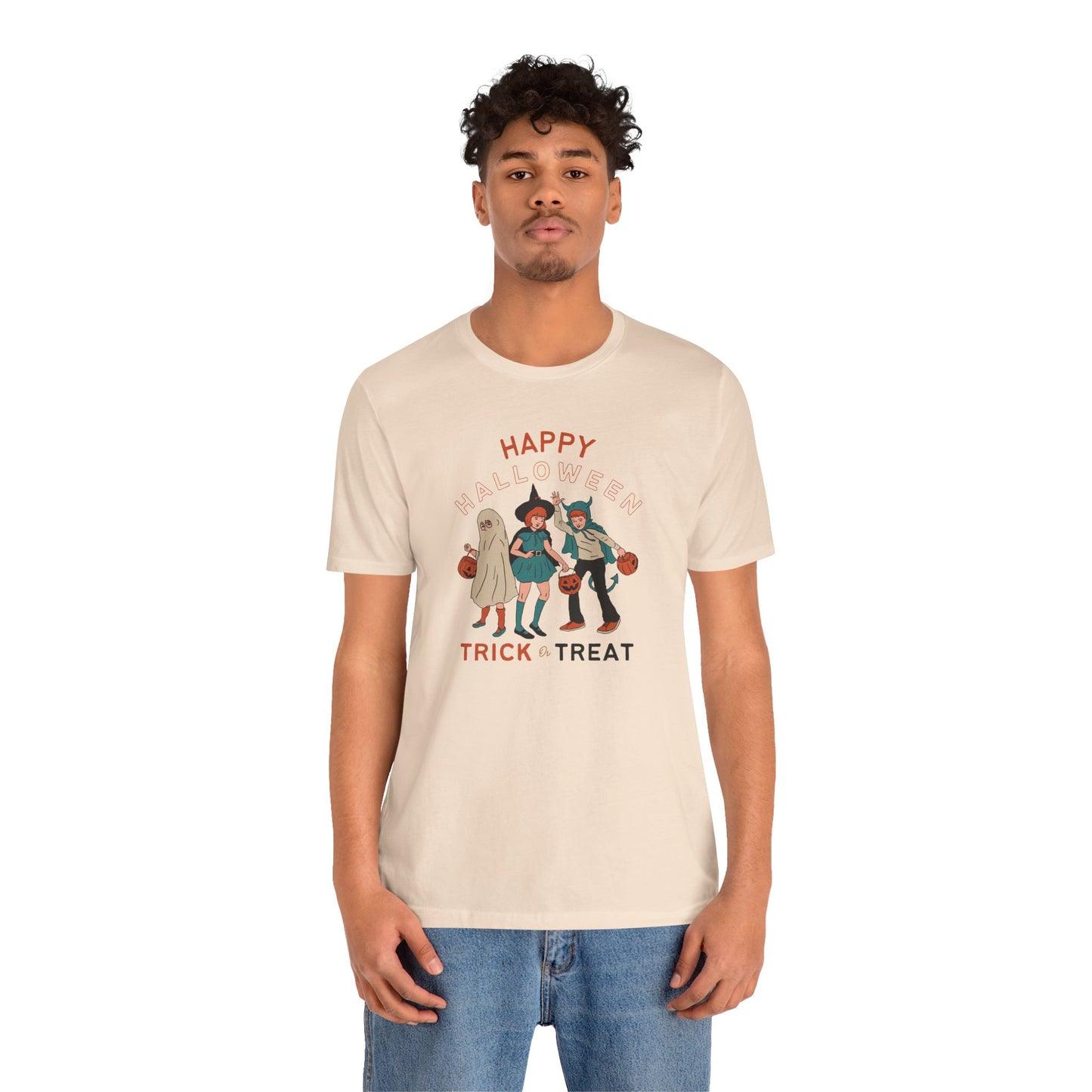 Happy Halloween Trick or Treat Vintage Vibe Tee โ Bella+Canvas 3001