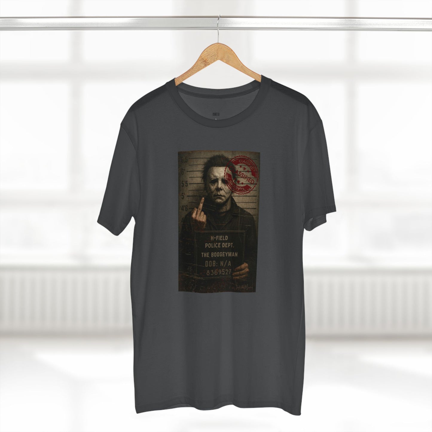 Michael Mugshot Tee – Distressed Horrorcore Slasher Shirt Premium Tee