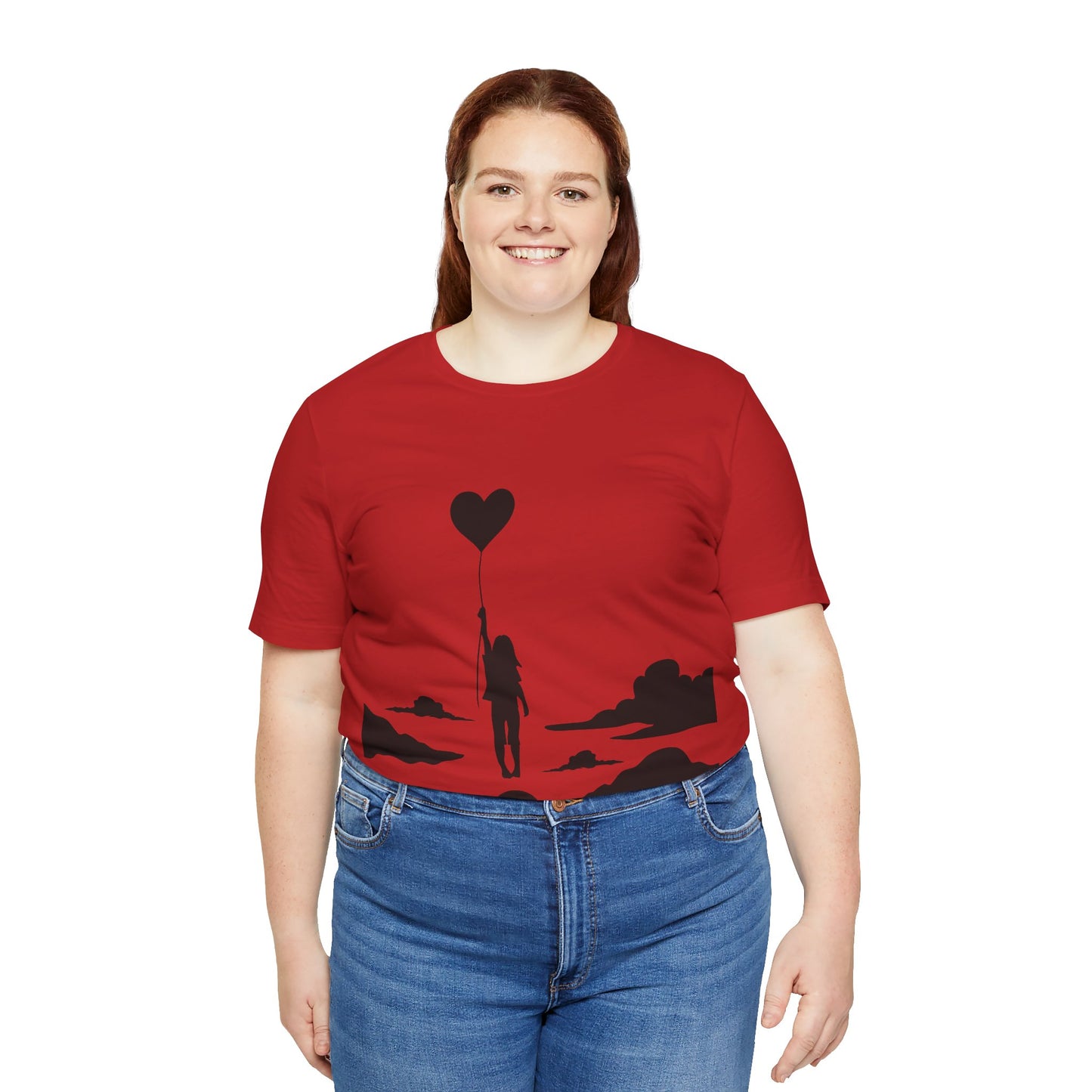 π Up and Away Tee β Heart Balloon Silhouette