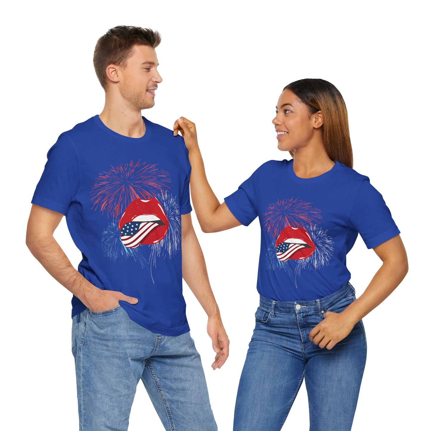 American Flag Lips Tee – Unisex Bella + Canvas Jersey Tee - 4th of July