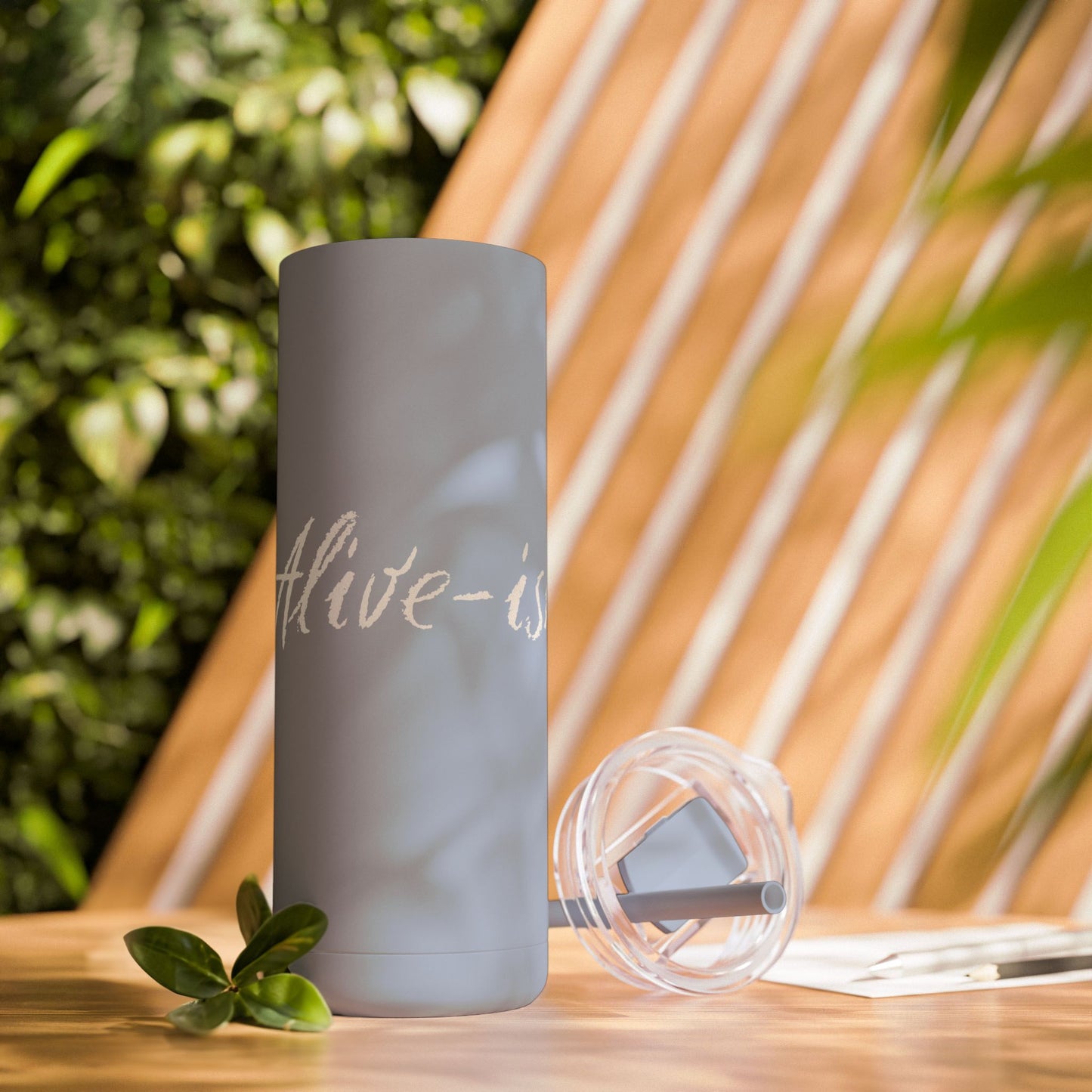 “Alive-ish” Matte Tumbler – 20oz Maars Skinny Tumbler with Straw | Chalk Script Hydration Statement