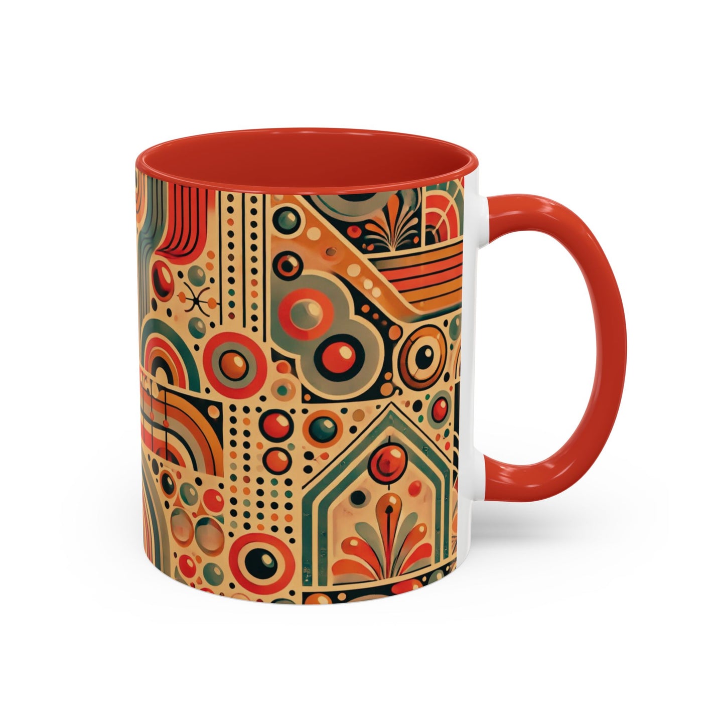 πΏ Retro Boho Accent Coffee Mug | 11oz & 15oz Ceramic Cup | Custom Colors Available