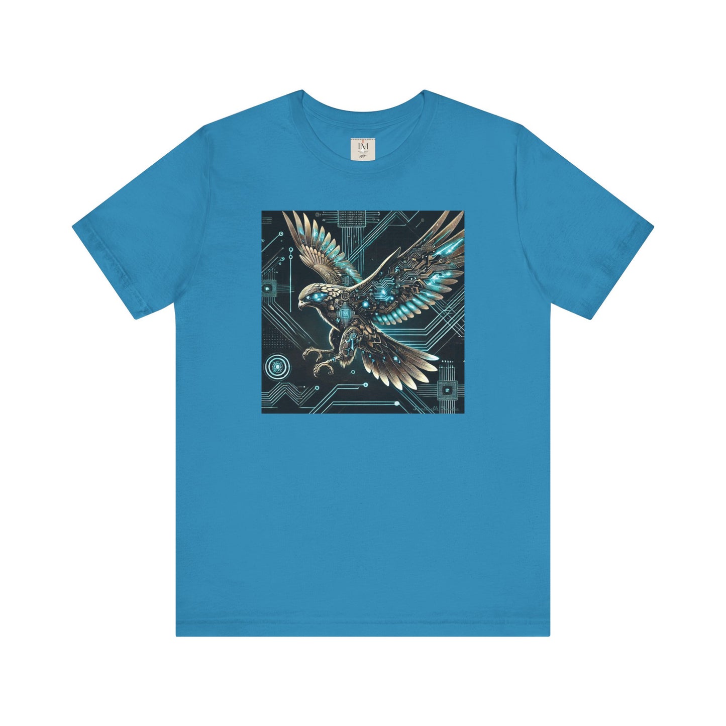 Futuristic Falcon Tech Tee - Unisex Short Sleeve Jersey Shirt - Cyber Falcon