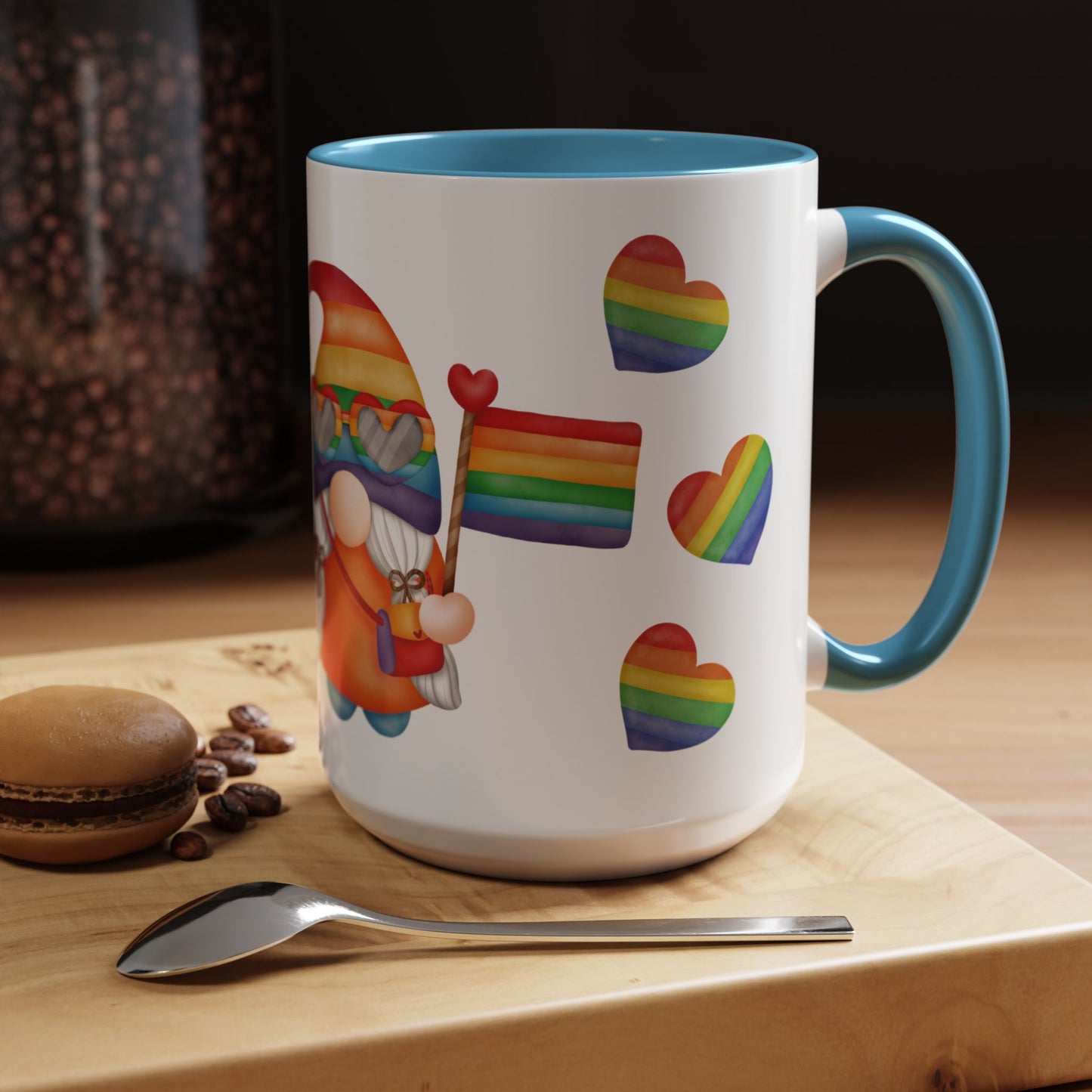 Pride Gnome Accent Mug | Rainbow Love Coffee Cup | 11oz & 15oz