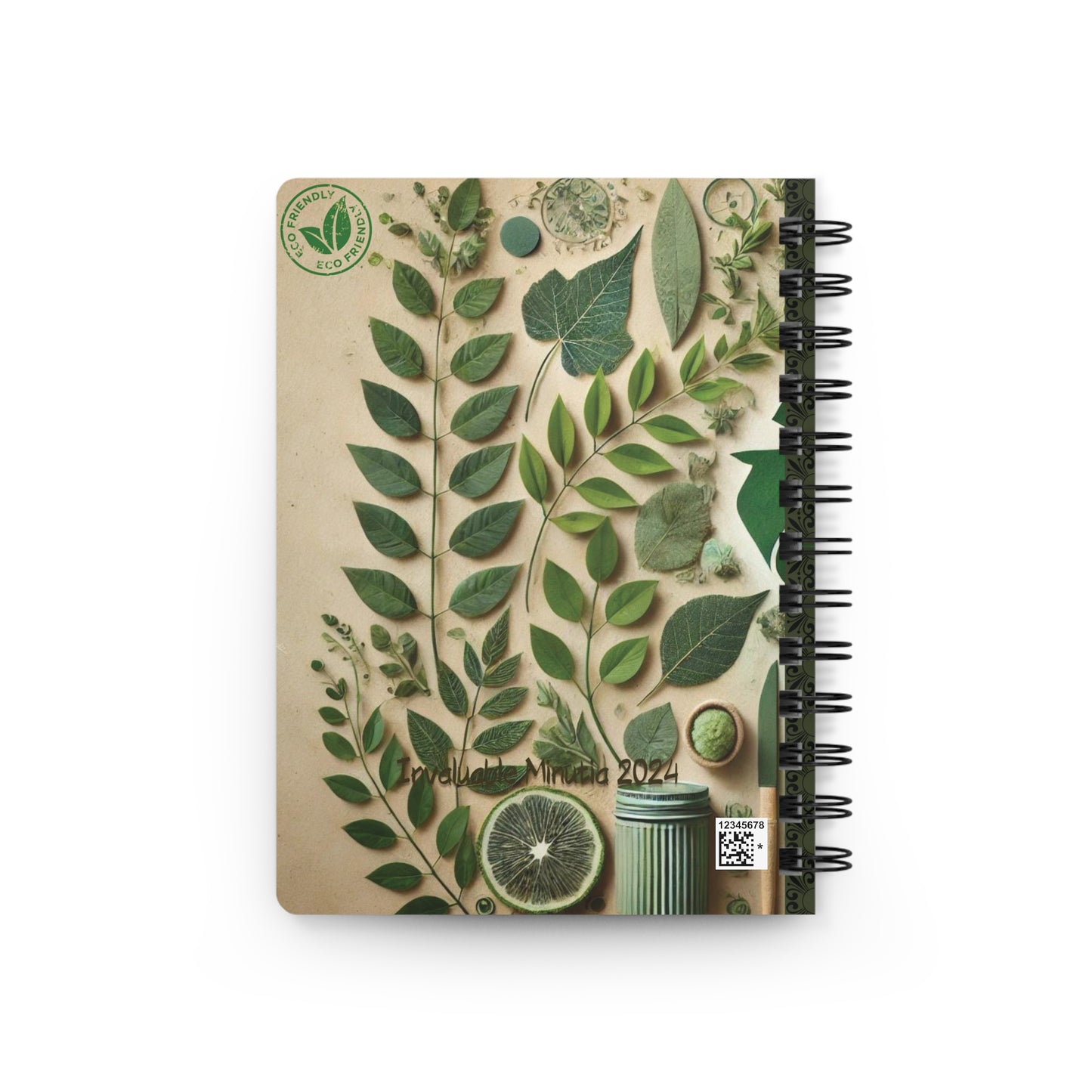 Eco-Friendly Spiral Bound Journal | Recycled Paper Notebook | Nature Design Diary | Sustainable 5x7 Planner | Earth Day Gift - Hard Cover