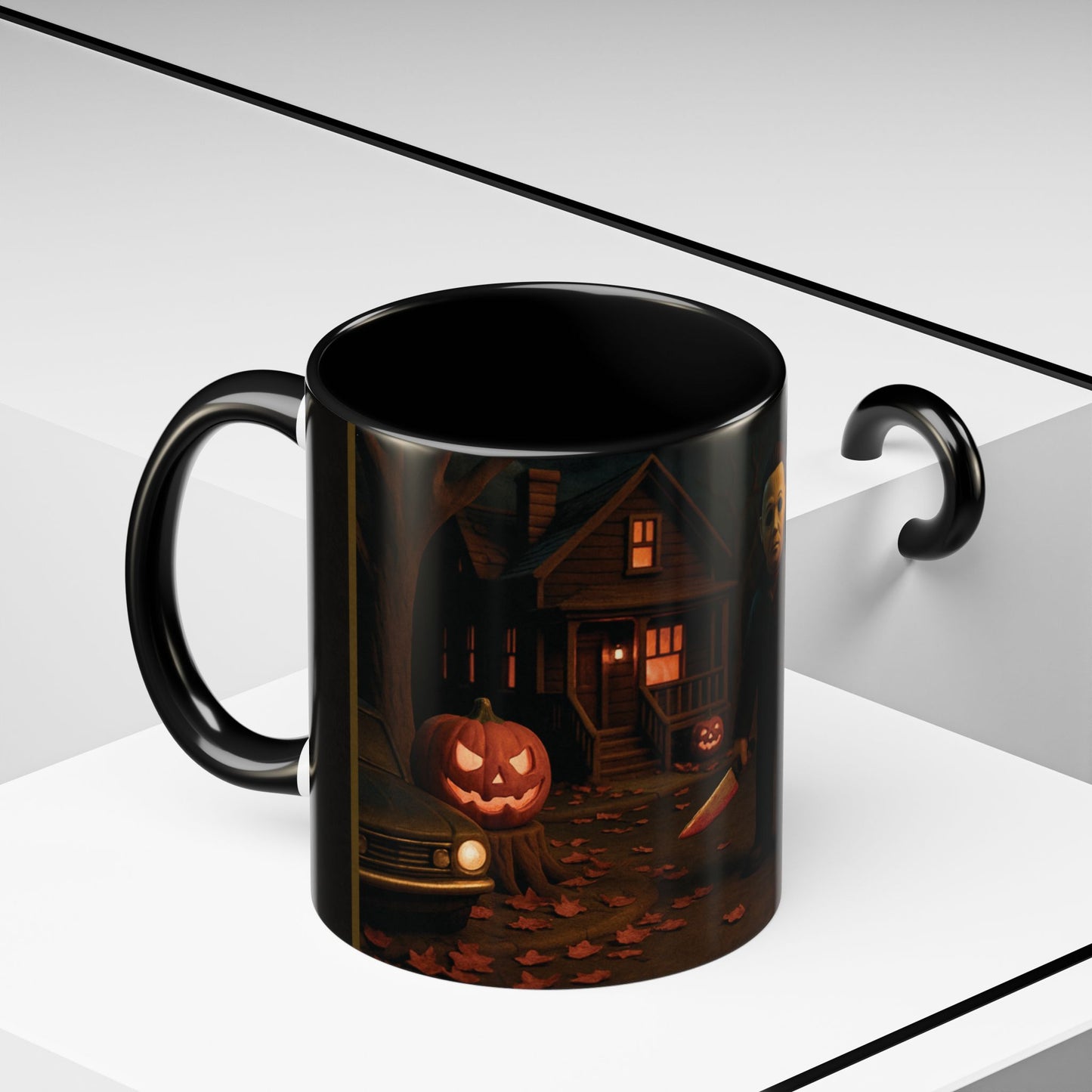 Clay-Style Slasher Halloween Night Mug | Accent Coffee Mug (11oz/15oz)