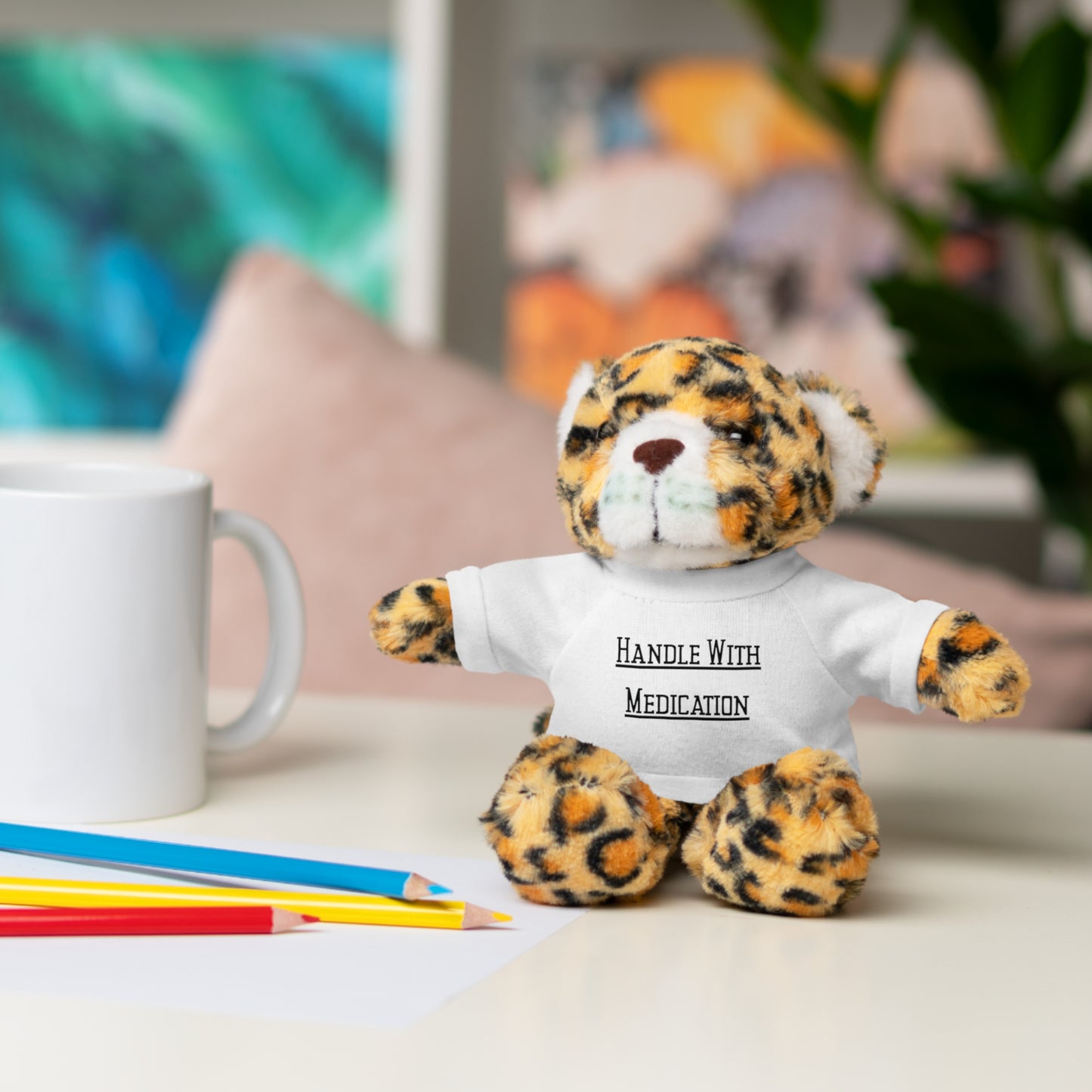 8" Funny Stuffed Animal Gift for Adults, Cute Plush Toy, Humor Bear, Sarcastic Gifts, Quirky Decor, Comfort Toy with Quote