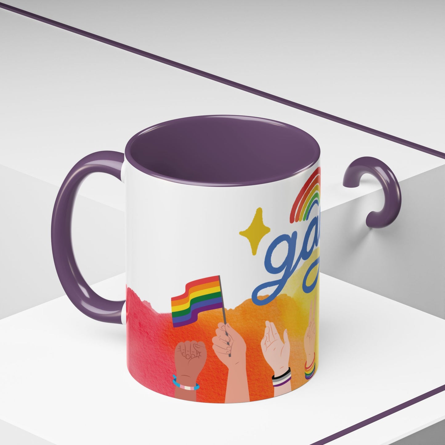 Bold Pride Accent Mug | Fun LGBTQ+ Gift | 11oz & 15oz Options
