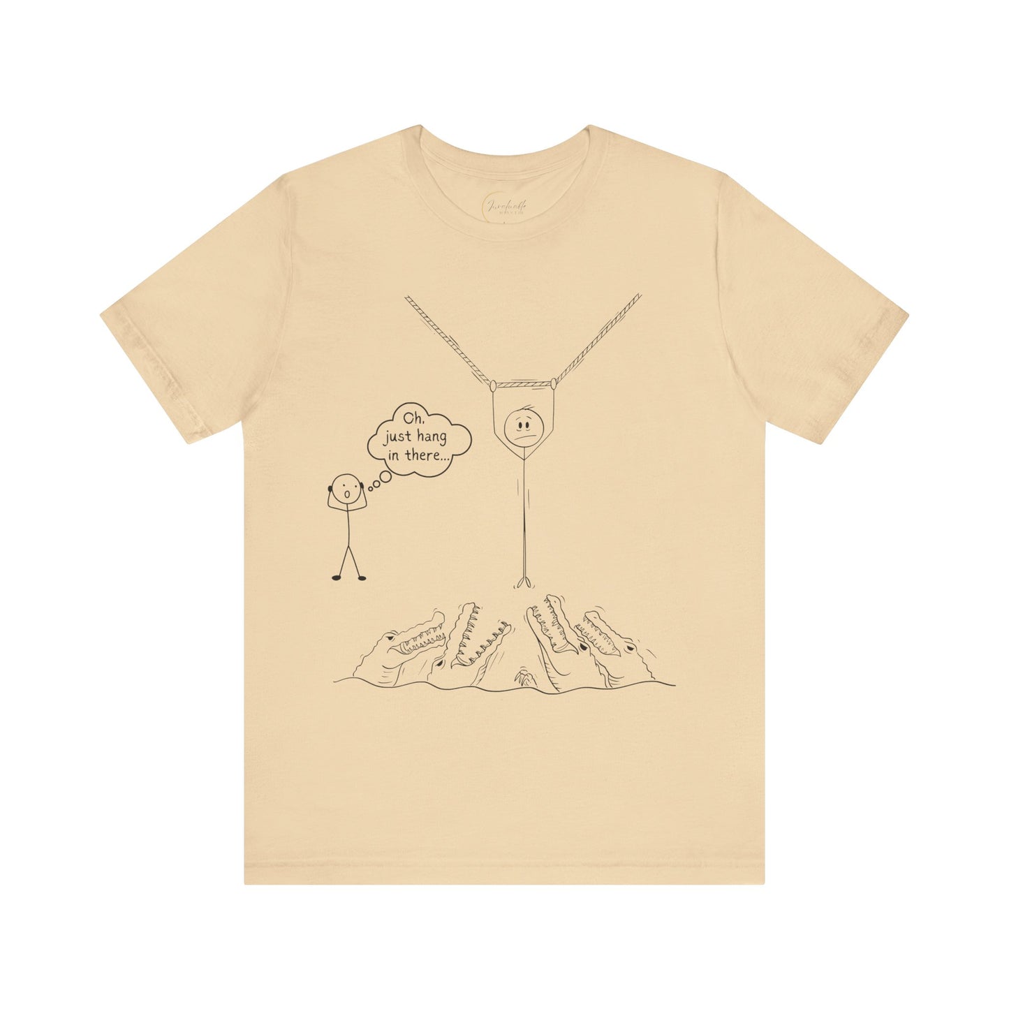 “Hang in There…” Stick Figure Tee | Dark Humor Graphic Shirt | Bella+Canvas Unisex