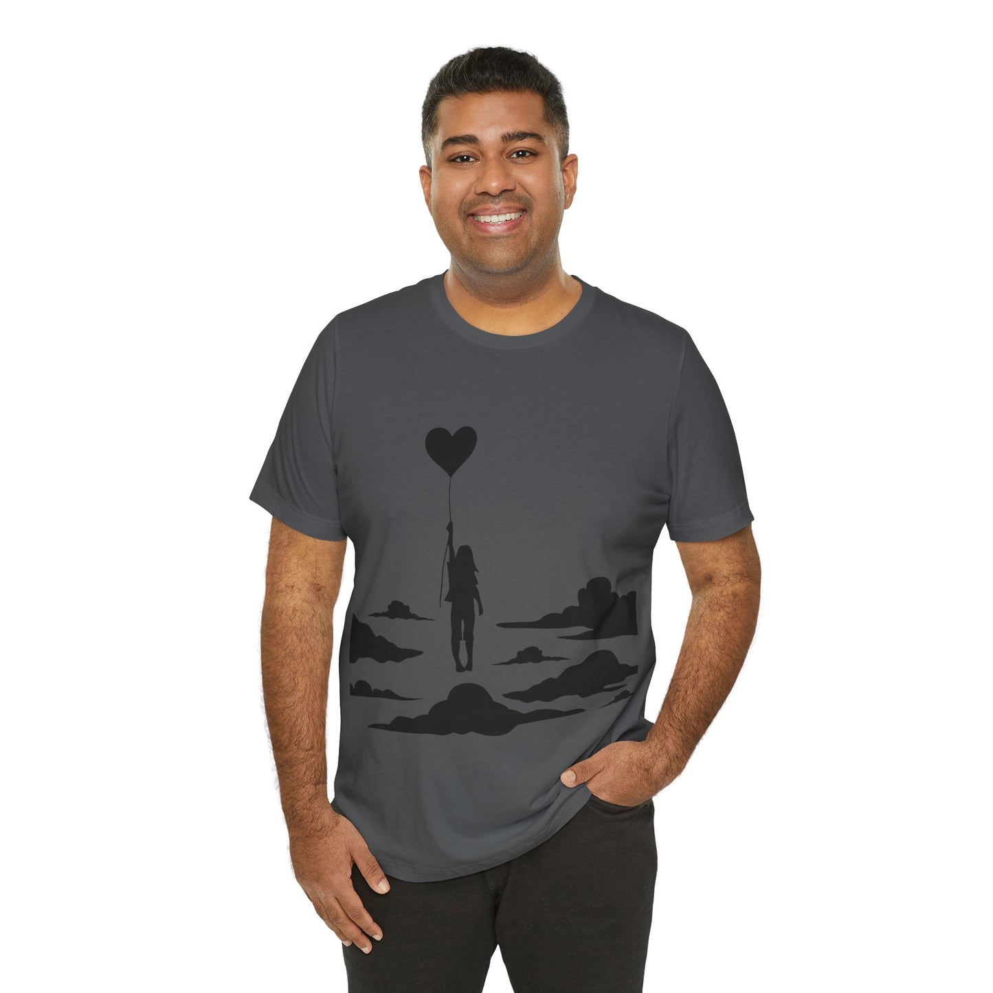 π Up and Away Tee β Heart Balloon Silhouette