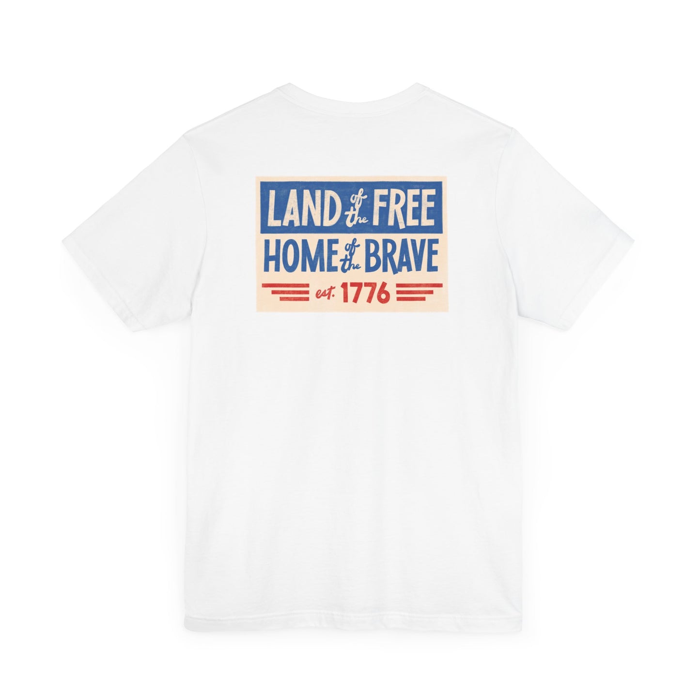 Happy 4th / Land of the Free Tee – Dual-Sided Print – Unisex Bella + Canvas Jersey T-Shirt