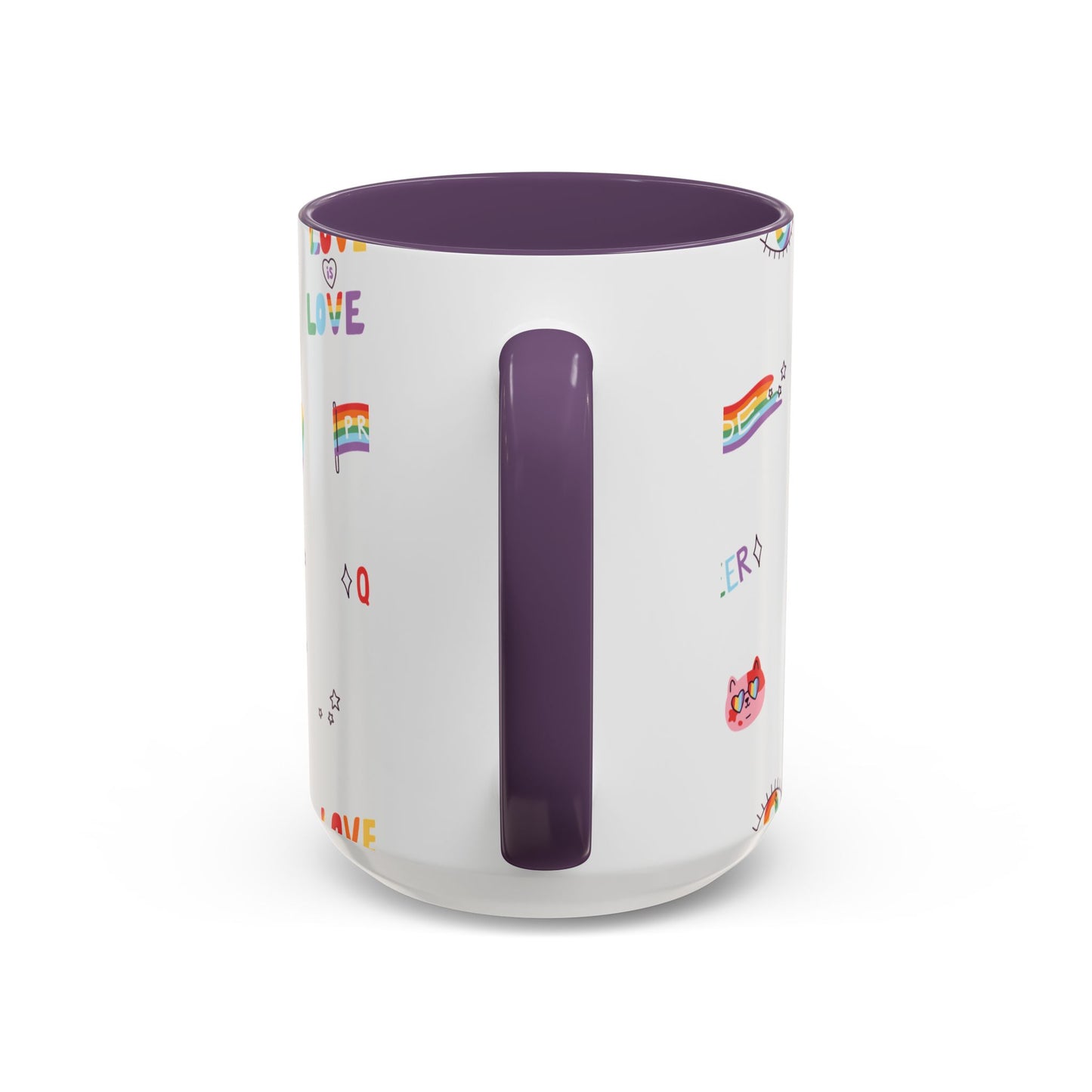 Minimalist Pride Accent Mug | LGBTQ+ Love Ceramic Cup | 11oz & 15oz