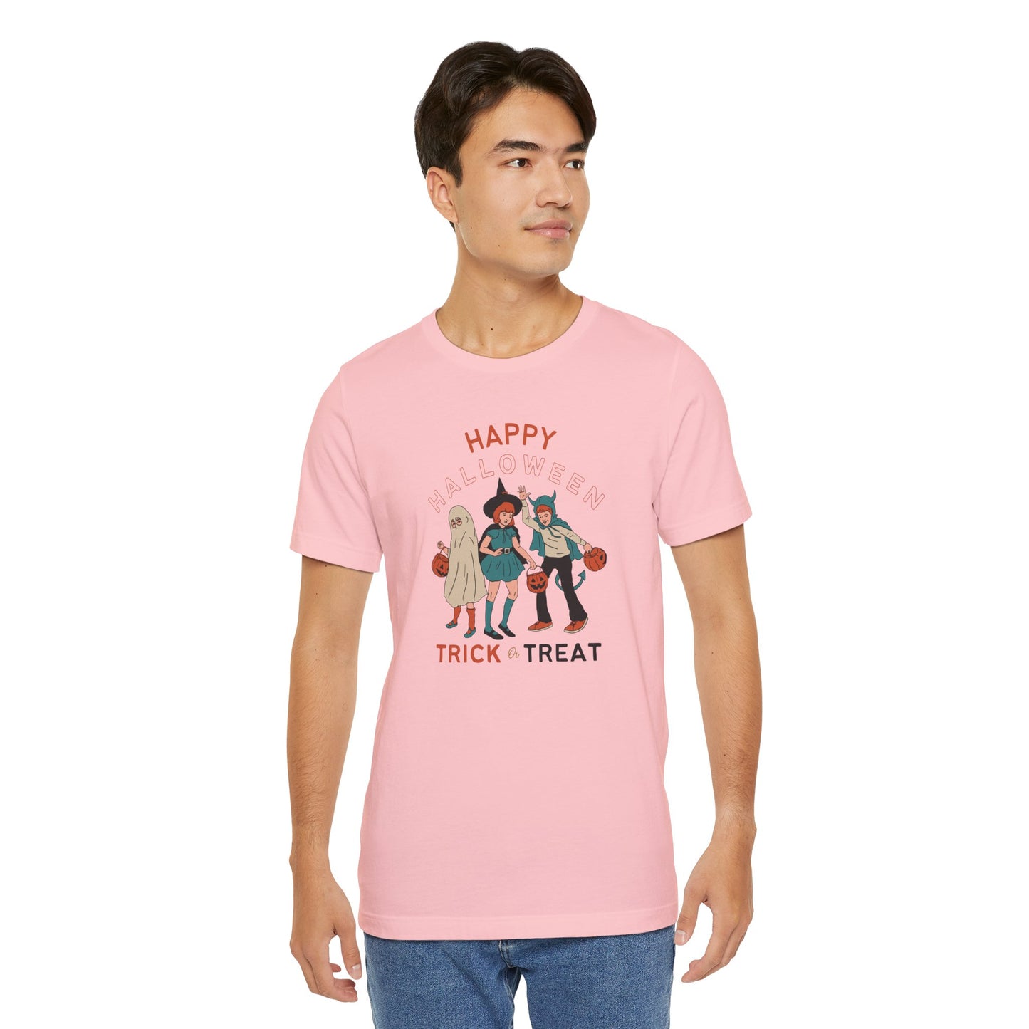 Happy Halloween Trick or Treat Vintage Vibe Tee โ Bella+Canvas 3001