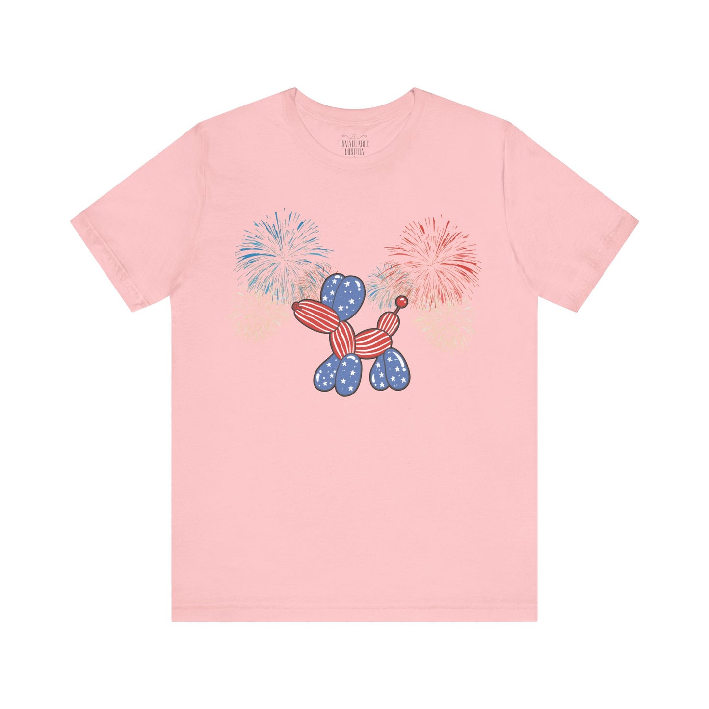 Patriotic Balloon Animal Tee, Fourth of July Shirt, Independence Day Apparel, Fireworks Unisex T-shirt, Bella + Canvas