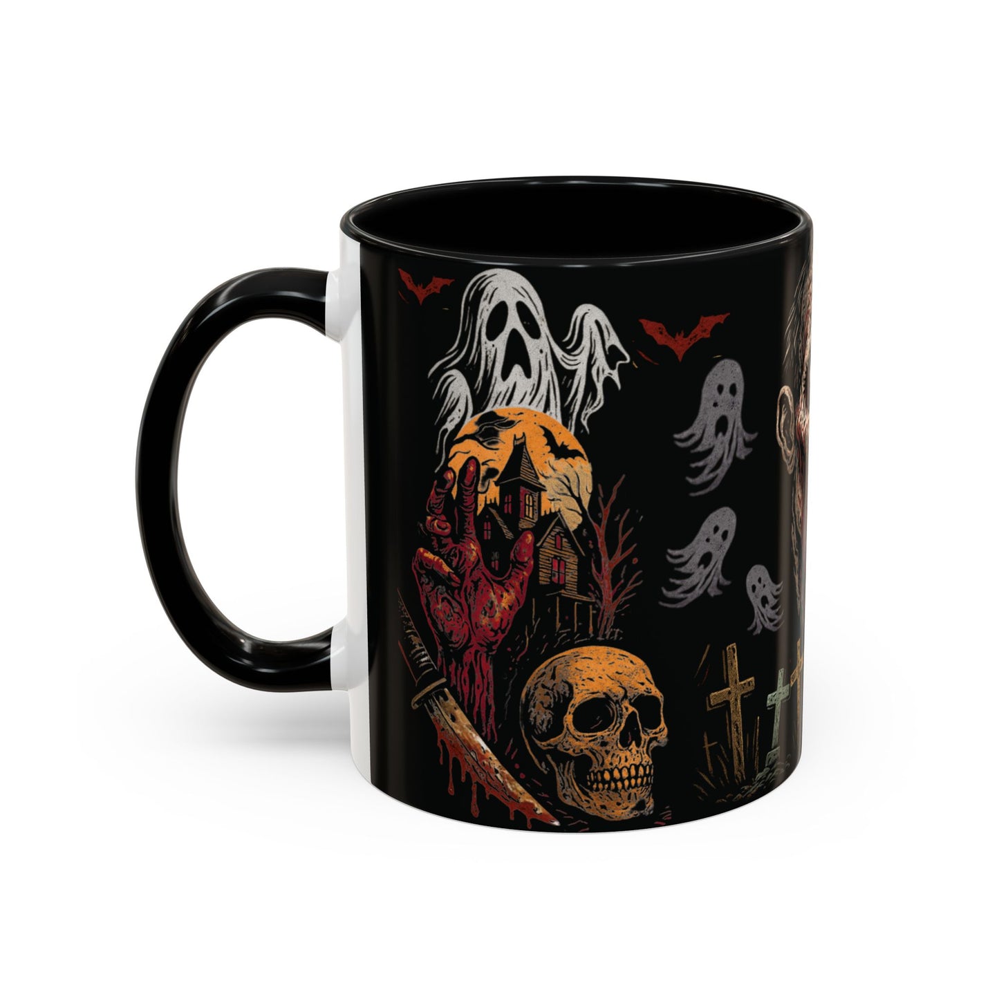 Horror Coffee Mug – Zombie Graveyard Halloween Design – 11oz & 15oz Ceramic – Creepy Goth Kitchen Decor