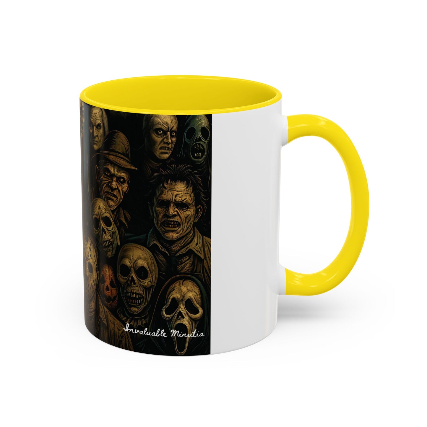 Horror Villain Collage Mug – 15oz & 11oz Ceramic Coffee Mug – Slasher Icons Halloween Gift – Goth Horrorcore Kitchen Decor