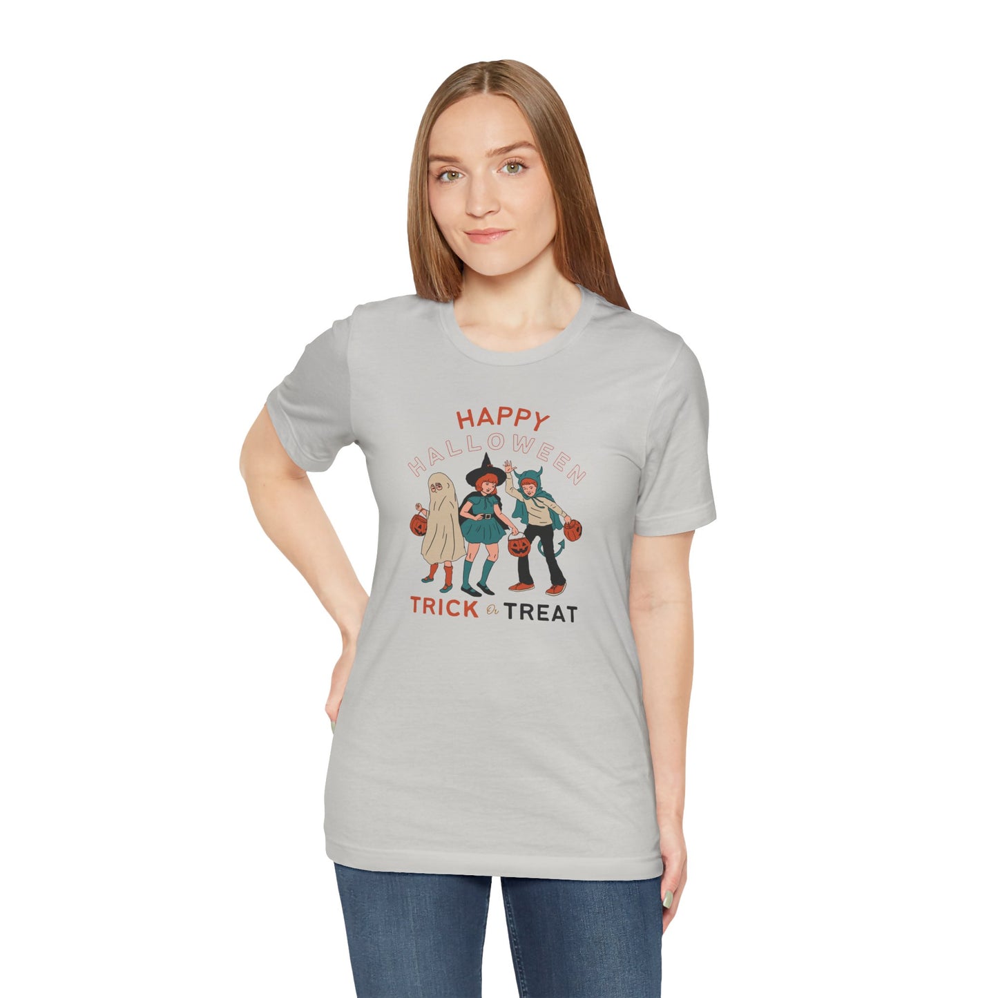 Happy Halloween Trick or Treat Vintage Vibe Tee โ Bella+Canvas 3001