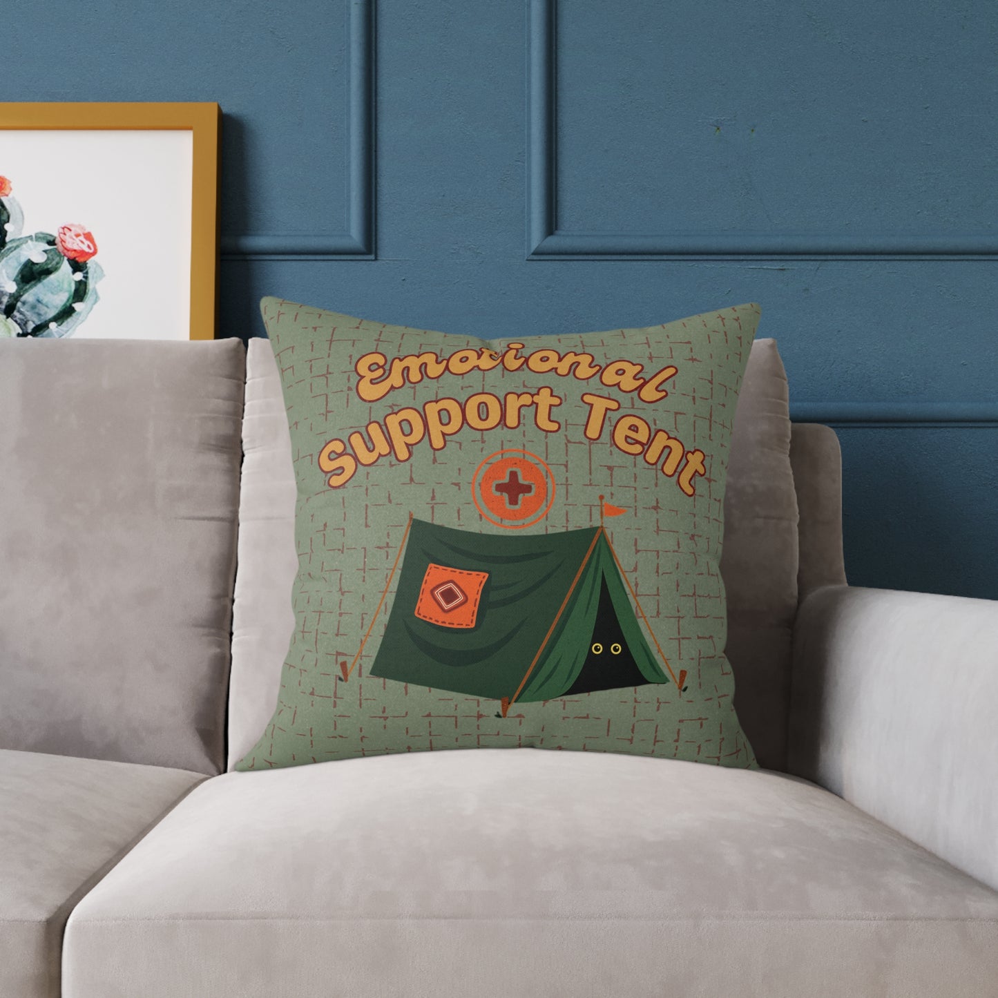 Fun Camping Decor Pillow - Emotional Support Tent β Boutique Canvas Throw Pillow