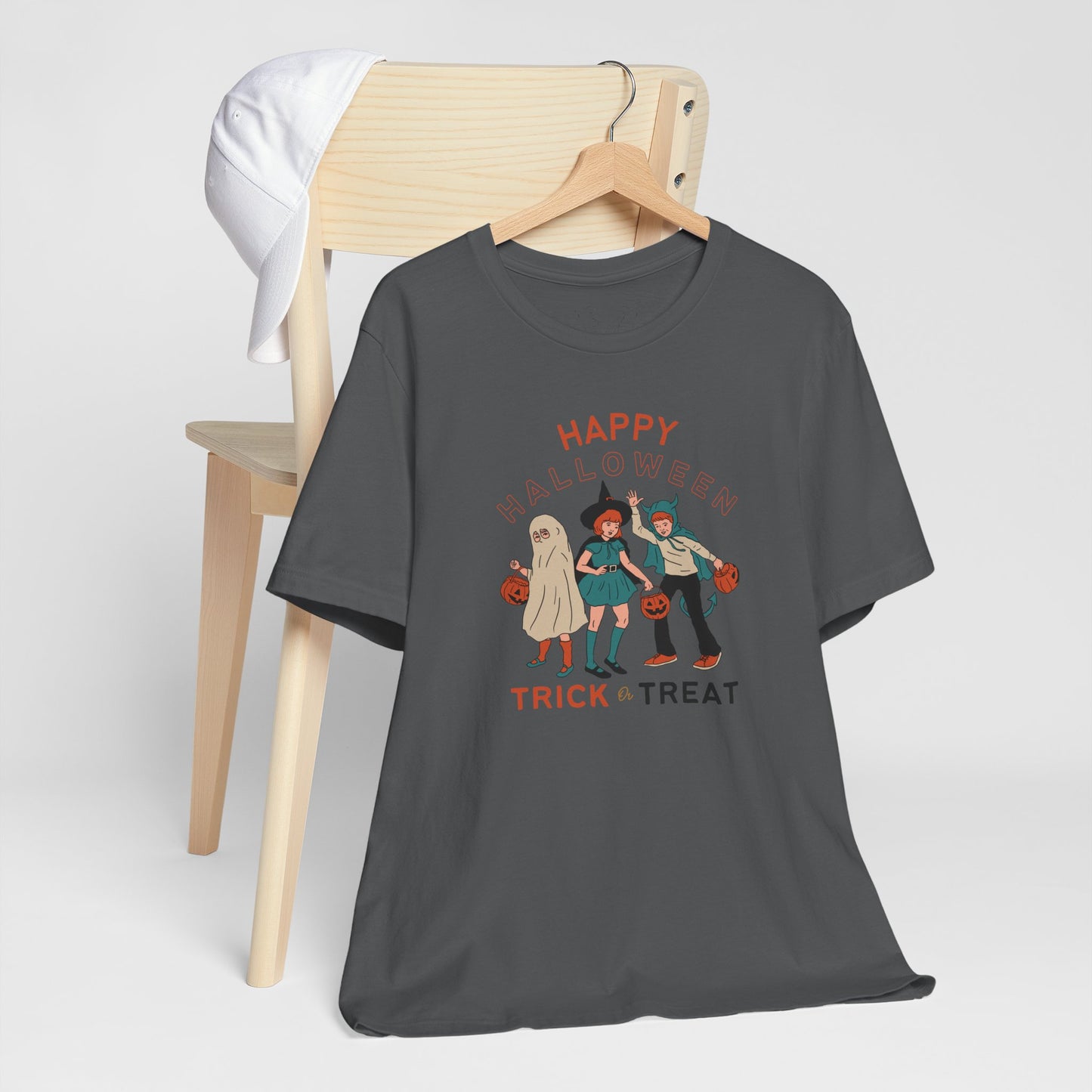 Happy Halloween Trick or Treat Vintage Vibe Tee โ Bella+Canvas 3001