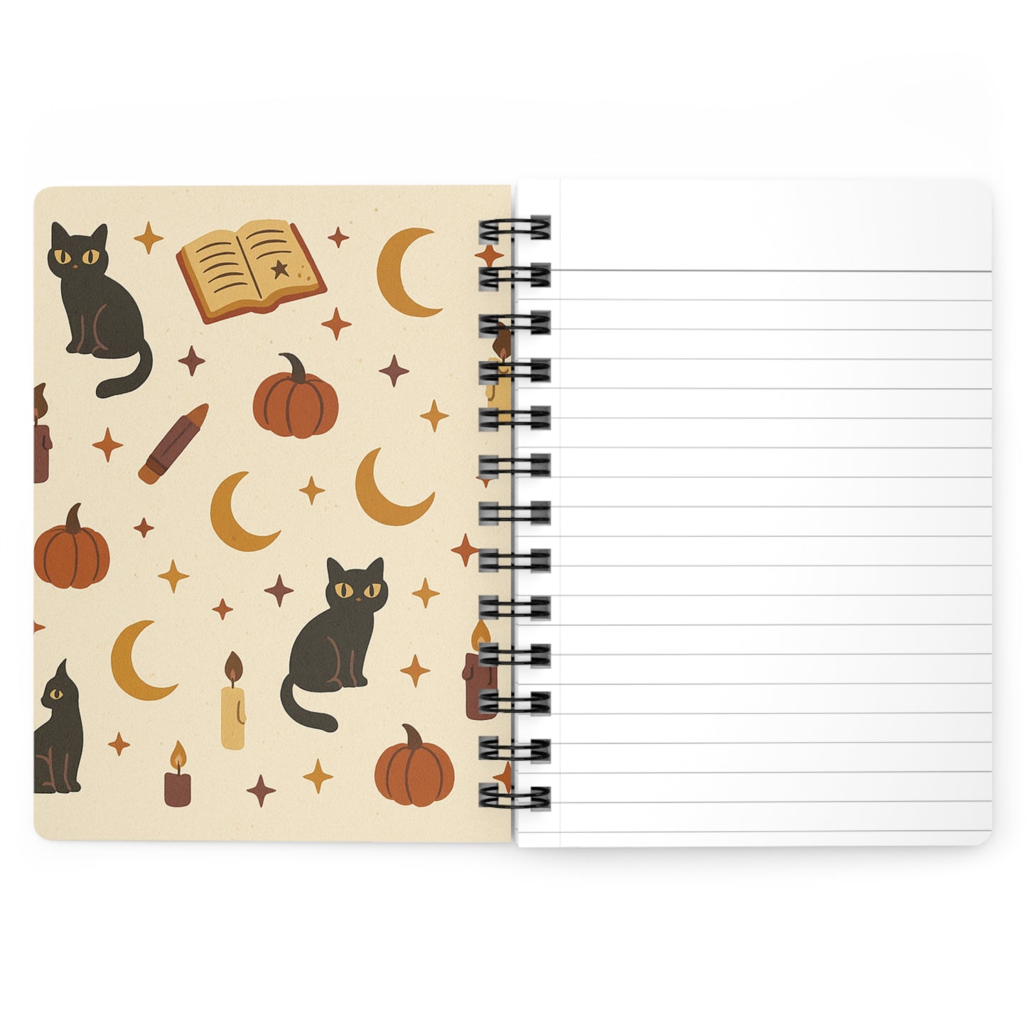 Gothic Witch Hardcover Journal โ Black Cat & Broom Silhouette Notebook, Enter If You Dare