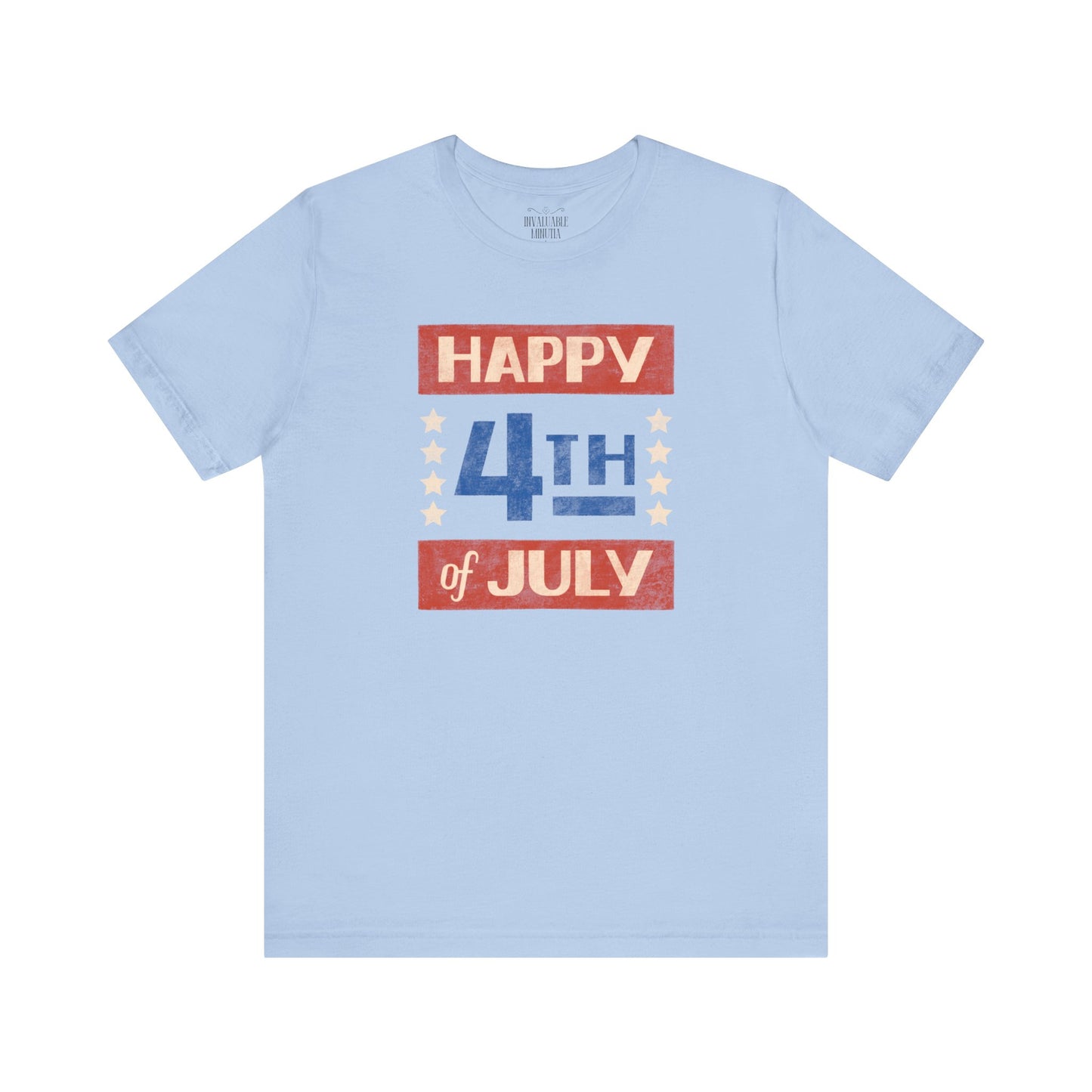 Happy 4th / Land of the Free Tee – Dual-Sided Print – Unisex Bella + Canvas Jersey T-Shirt
