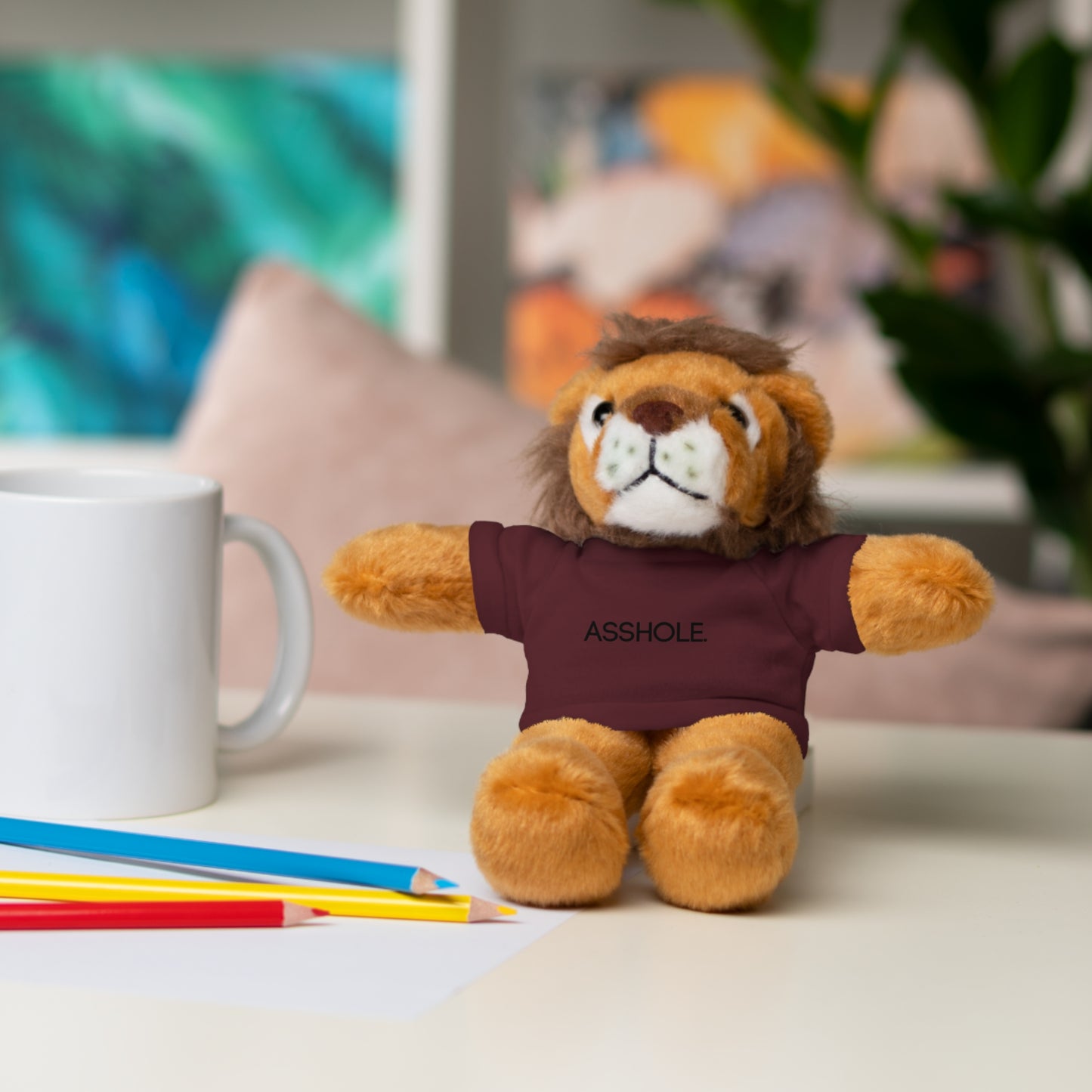 8" Funny Stuffed Animal Gift for Adults, Cute Plush Toy, Humor Bear, Sarcastic Gifts, Quirky Decor, Comfort Toy with Quote