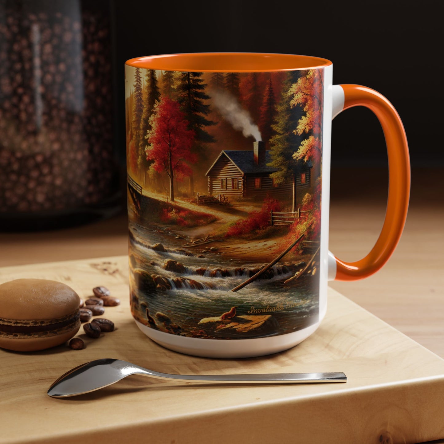 Cozy Autumn Cabin Mug | Fall Vibes Accent Coffee Mug (11oz/15oz)