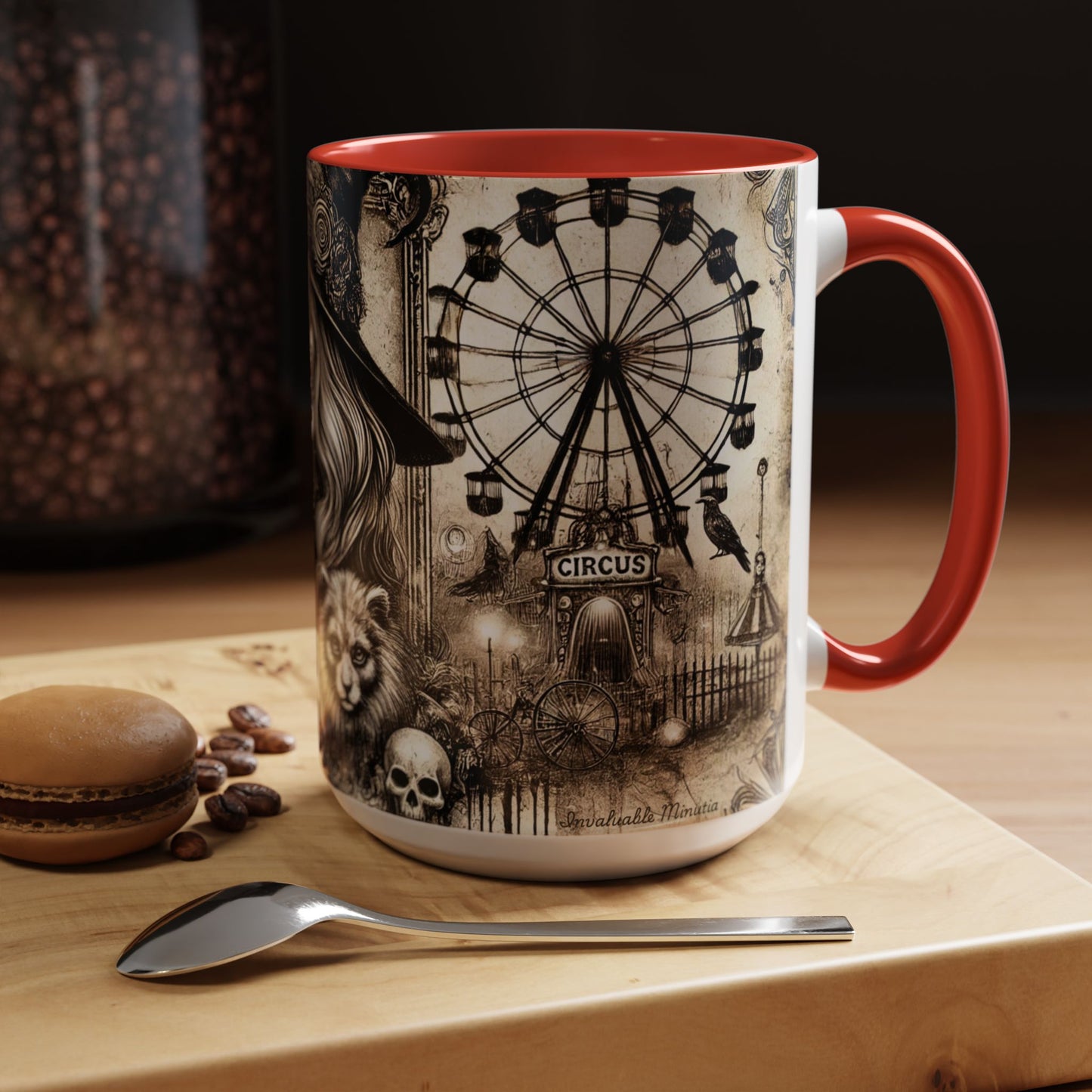 Creepy Circus Witch Mug | Vintage Halloween Accent Coffee Mug (11oz/15oz)