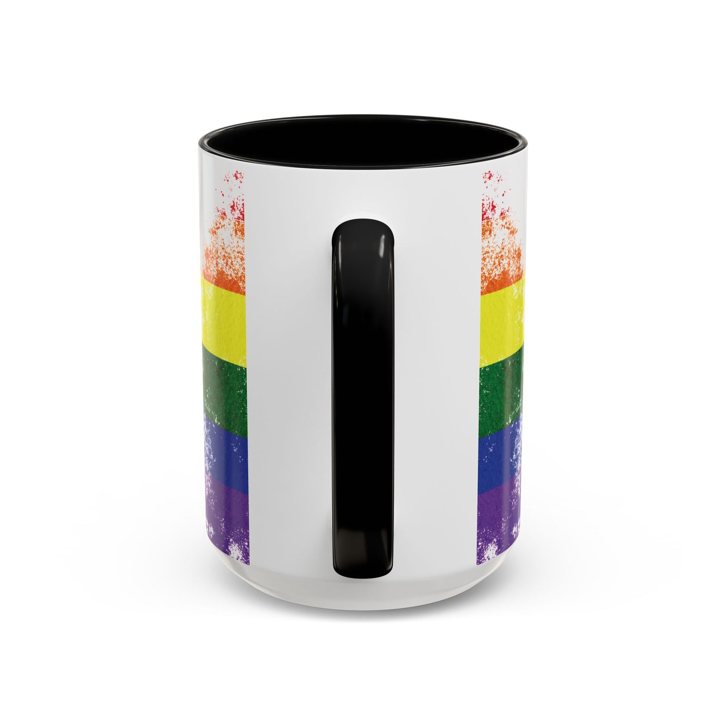 Handprint Heart Pride Mug | Rainbow Splash Ceramic Cup | 11oz & 15oz