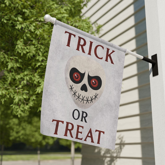 Trick or Treat Flag – Skull Halloween Garden Banner & House Flag | Boutique Spooky Porch Décor