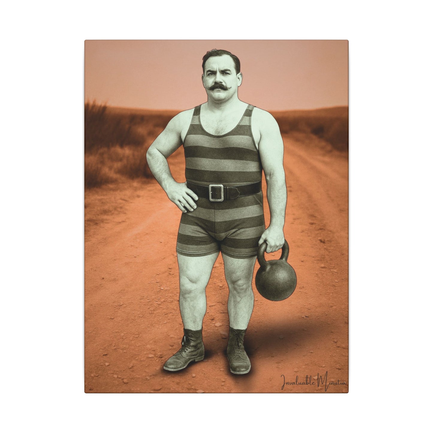 The Strongman – Matte Canvas Print (Gallery-Wrapped) 0.75" – Vintage Circus-Inspired Canvas Wall Art