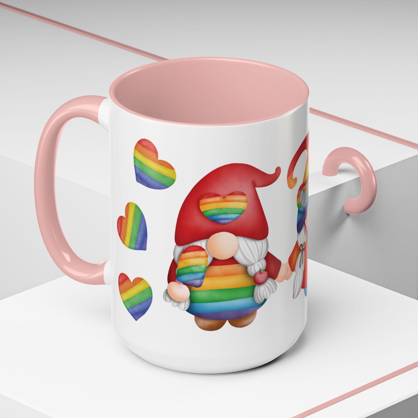 Pride Gnome Accent Mug | Rainbow Love Coffee Cup | 11oz & 15oz