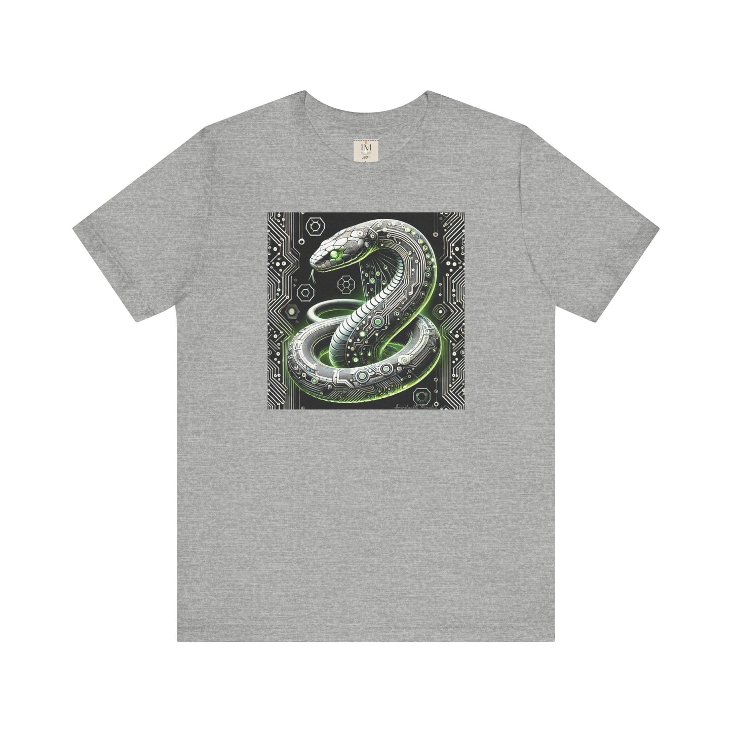 Cyber Snake Unisex Short Sleeve Tee - Futuristic Design for Tech Enthusiasts